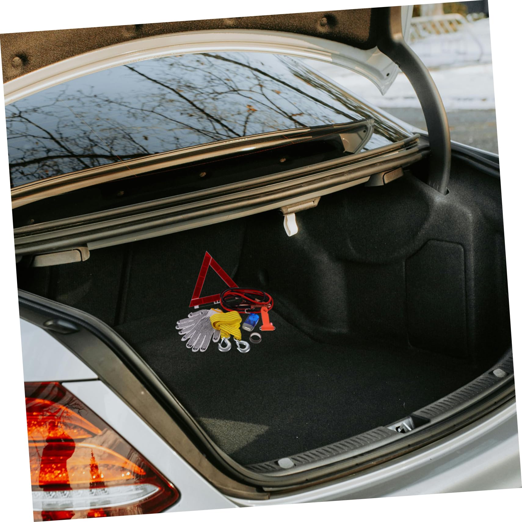 Kit Attrezzi Auto Emergenza in Abs, Gomma e Metallo | Kit di Assistenza Stradale, 8 Pezzi per Ispezioni Veicolo, Accesso Rapido in Viaggio