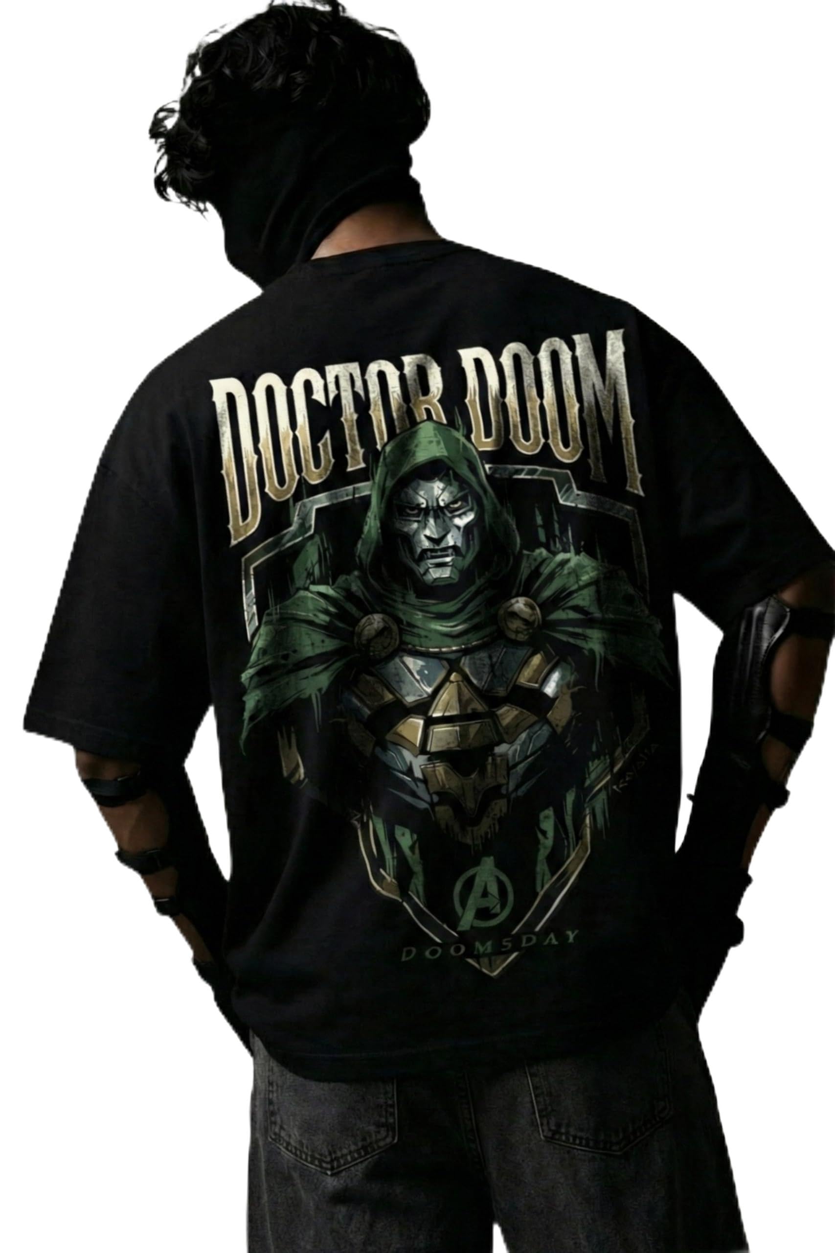 Doom Warrior Oversized Graphic T-Shirt – 240 GSM Premium French Terry | DTF Back Print-image-28