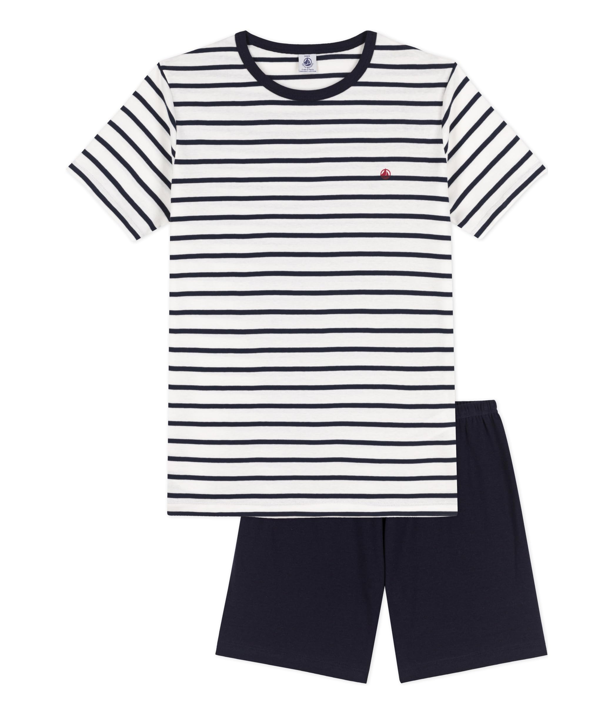 Petit Bateau A01FE Zestaw Pijama, Marshmallow/Smoking, 14 lat chłopiec