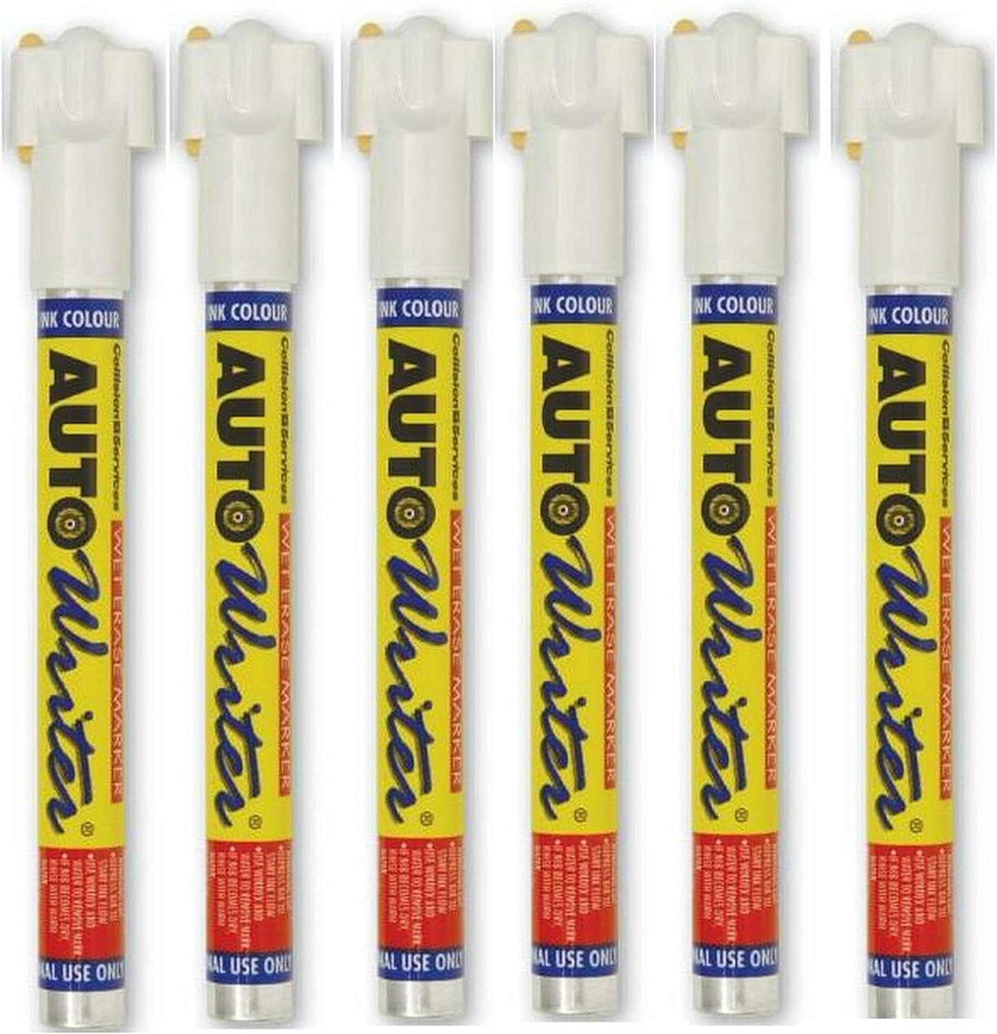 U.S. Chemical & Plastics Auto Writer AUTOWRITER Markers (6, White)