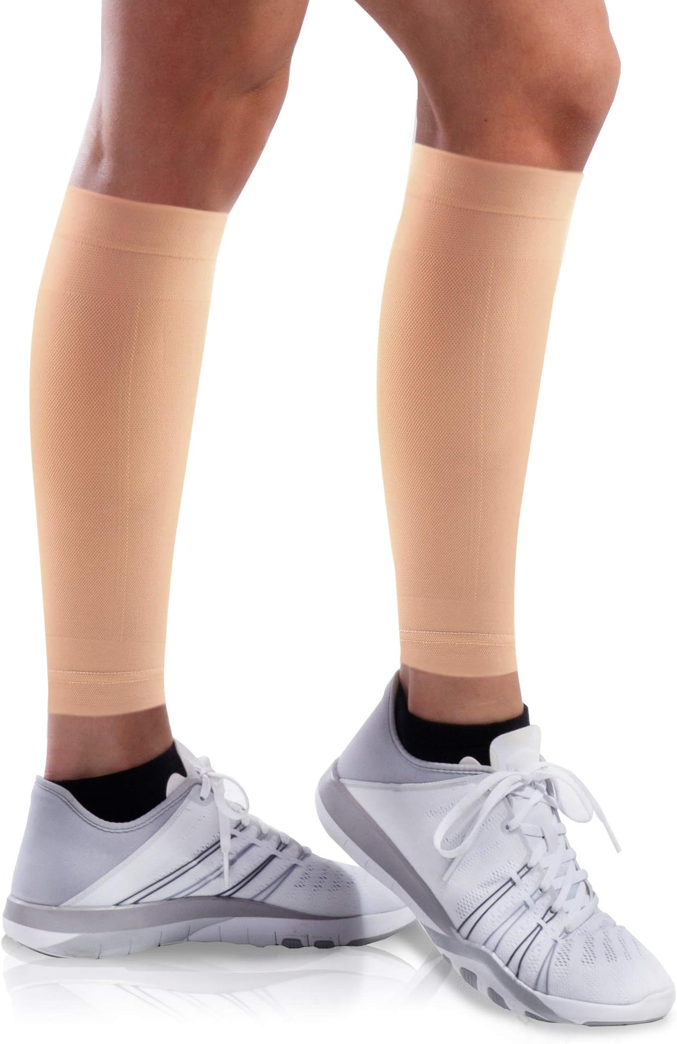 505 Made in USA Slim fit Tights Medical Compression Calf Sleeve, Socks, 20-30mmHg, for Men & Women (Beige, XL)