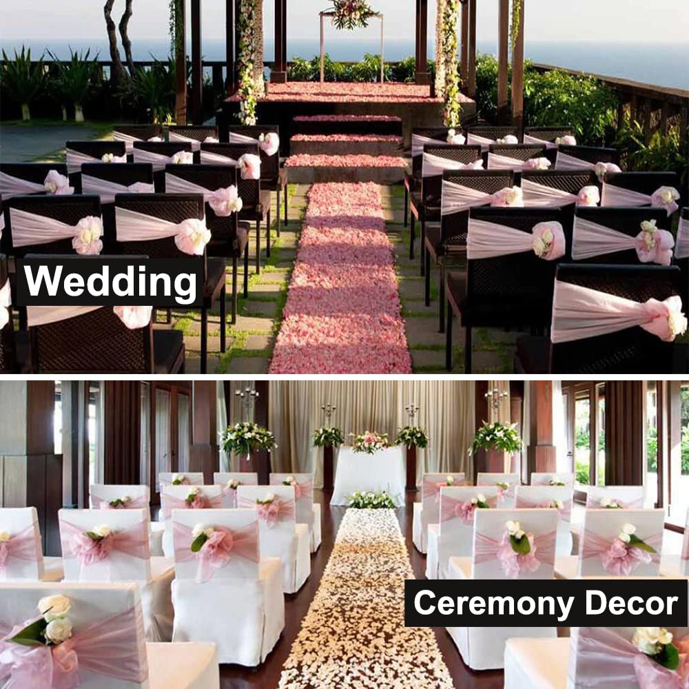 Stuhlschärpen aus Tüll, staubblau, Organza-Stuhlschleifen für Hochzeit, durchsichtige Stühle, Krawatten für Party, Bankett, Restaurant, Jahrestag, Weihnachten, Veranstaltungen, Dekorationen, 50 Stück