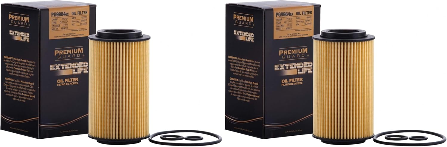 Premium Guard Extended Life Oil Filter up to 10k Miles PG9984EX | Fits 2014-2022 Mercedes-Benz Sprinter 2500, 2014-2023 Sprinter, 2013-2015 GLK250, 2014-2016 E250 (Pack of 2)