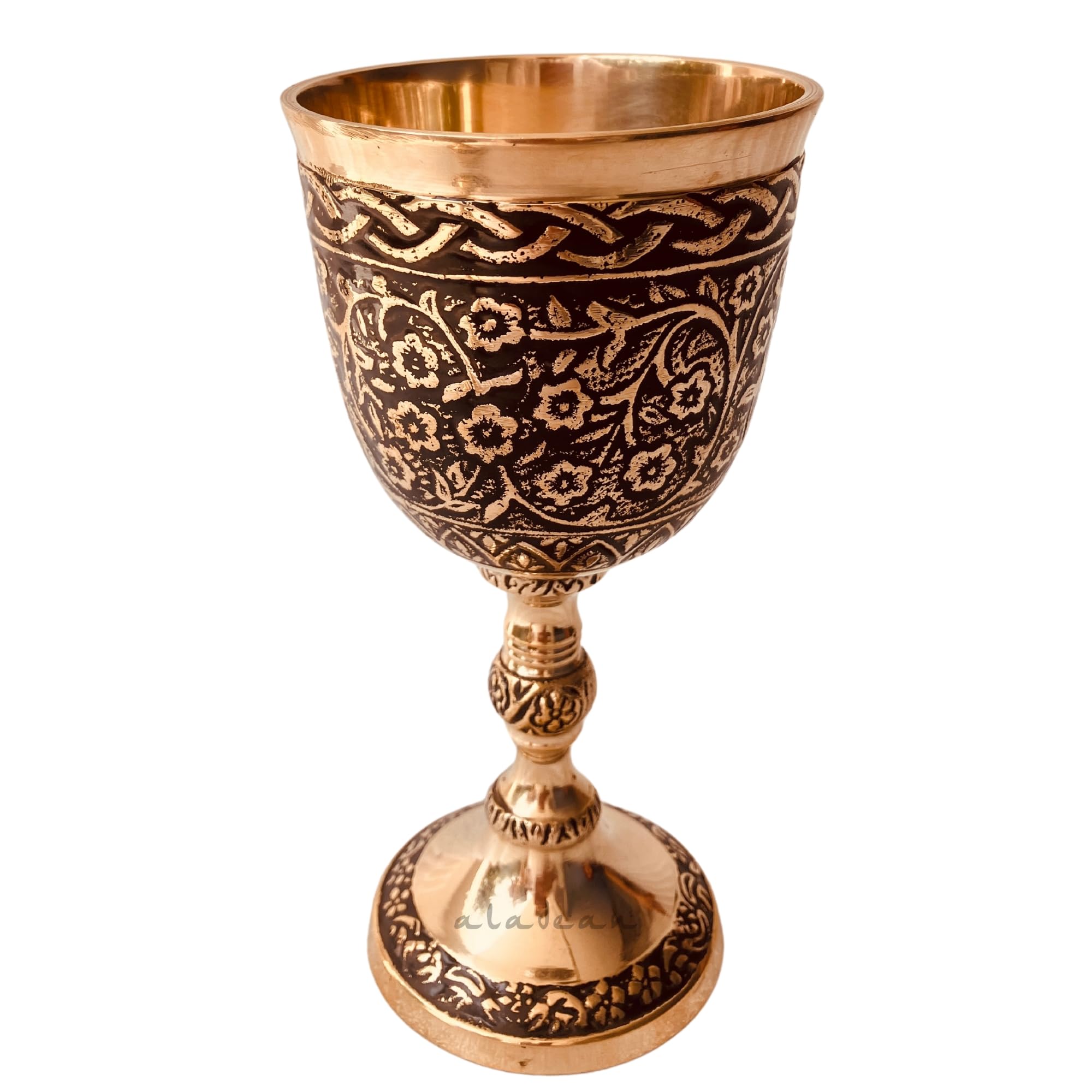 Copa medieval de cáliz vintage | 1 copa de vino tinto de latón macizo del rey real Arturo – Renacimiento, regalos de cumpleaños, Navidad, boda, aniversario, novedad, ceremonial (copa del zar)