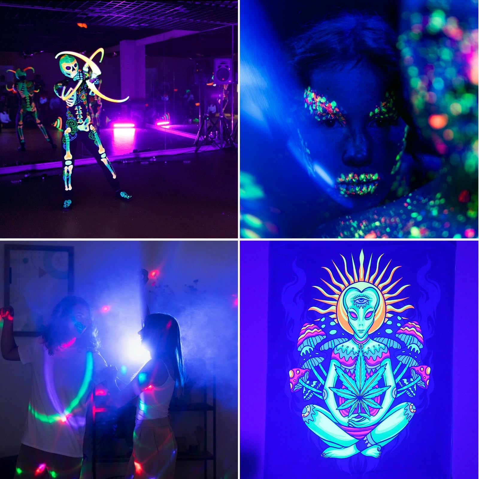 CREATESTAR LED Luce Nera 100W 1 Pezzi, 365nm Faro UV LED IP66 Impermeabile Faretto, Lampada per Festa Glow Poster Fluorescente Halloween Acquario Bar Discoteca