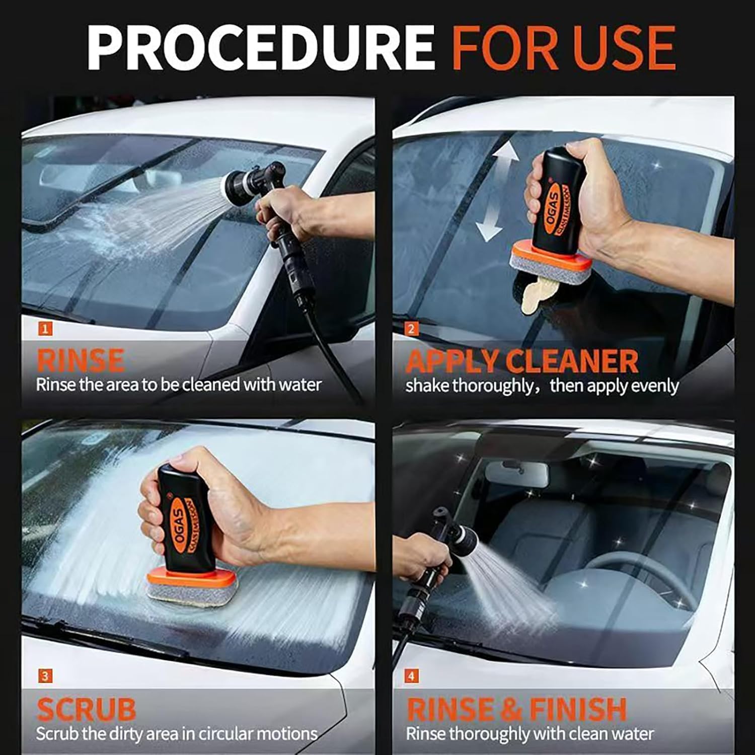 Kubot Glass Oil Film Remover for Car,Roll-On Glass Compound with Cleaning Board,Removes Oil Film & Smudges,Universal Anti-Rain Fog BrushOil Film Remover for Car Windshields and Windows(1PC) - Image 2