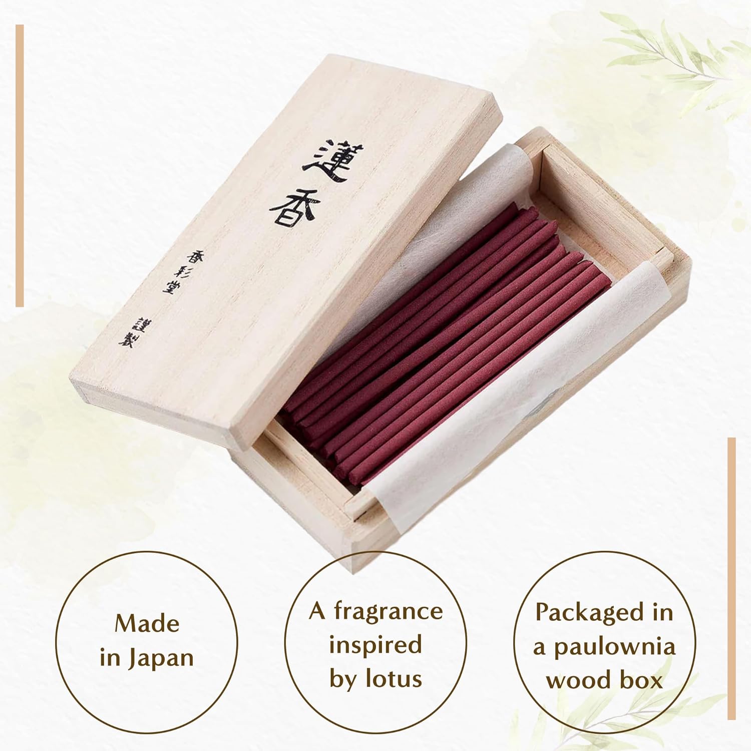 Hasegawa 蓮香 Japanese Smokeless Lotus Incense - 30 Sticks, 15-17 Min Burn, Premium Blend of Camphor, Lotus, and Bergamot, Sweet & Sophisticated Aroma for Relaxation and Meditation - Image 3
