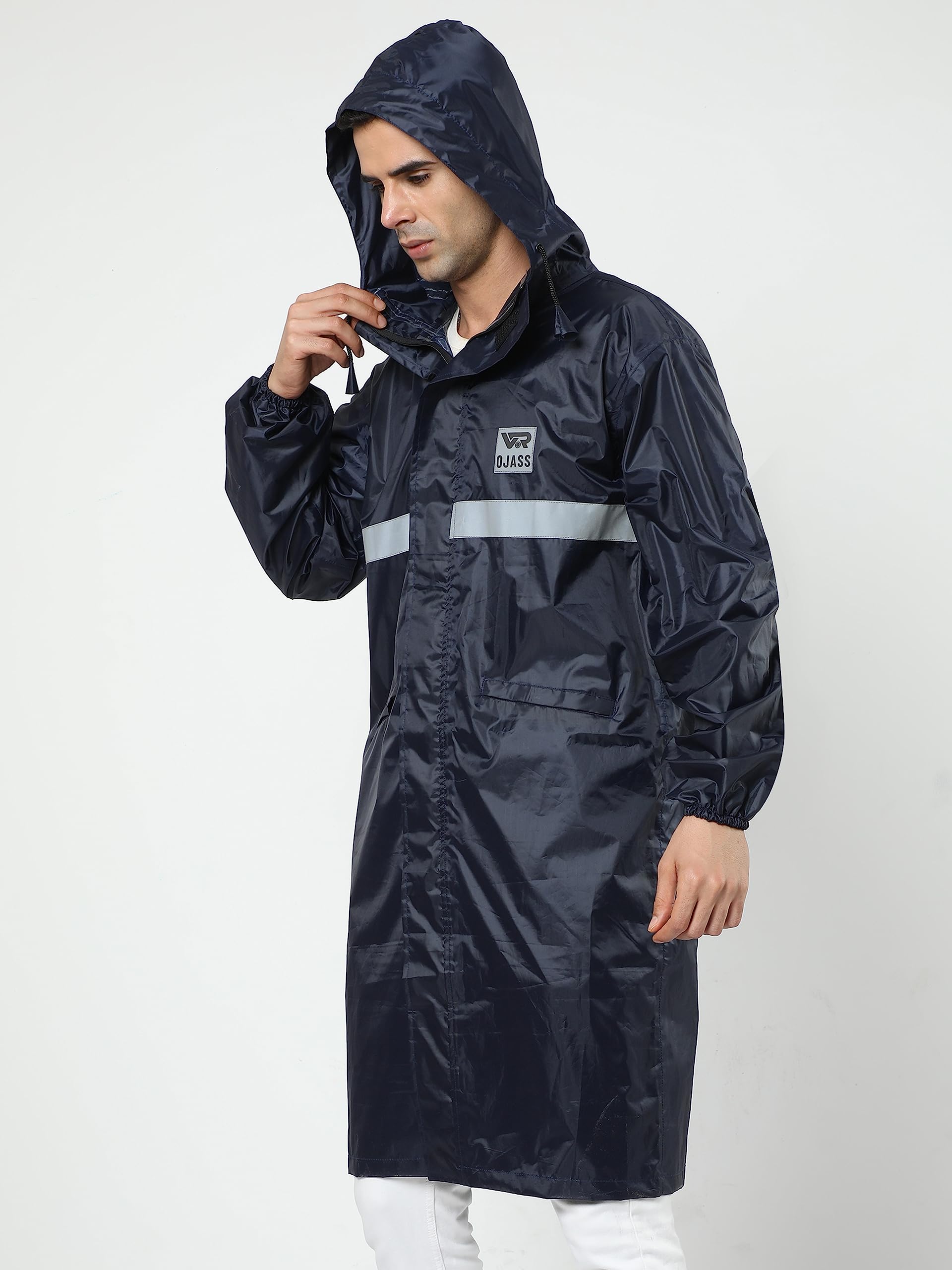 VROJASS Chubasquero para hombre, 100% poliéster impermeable, parte superior para temporada lluviosa, paquete de 1