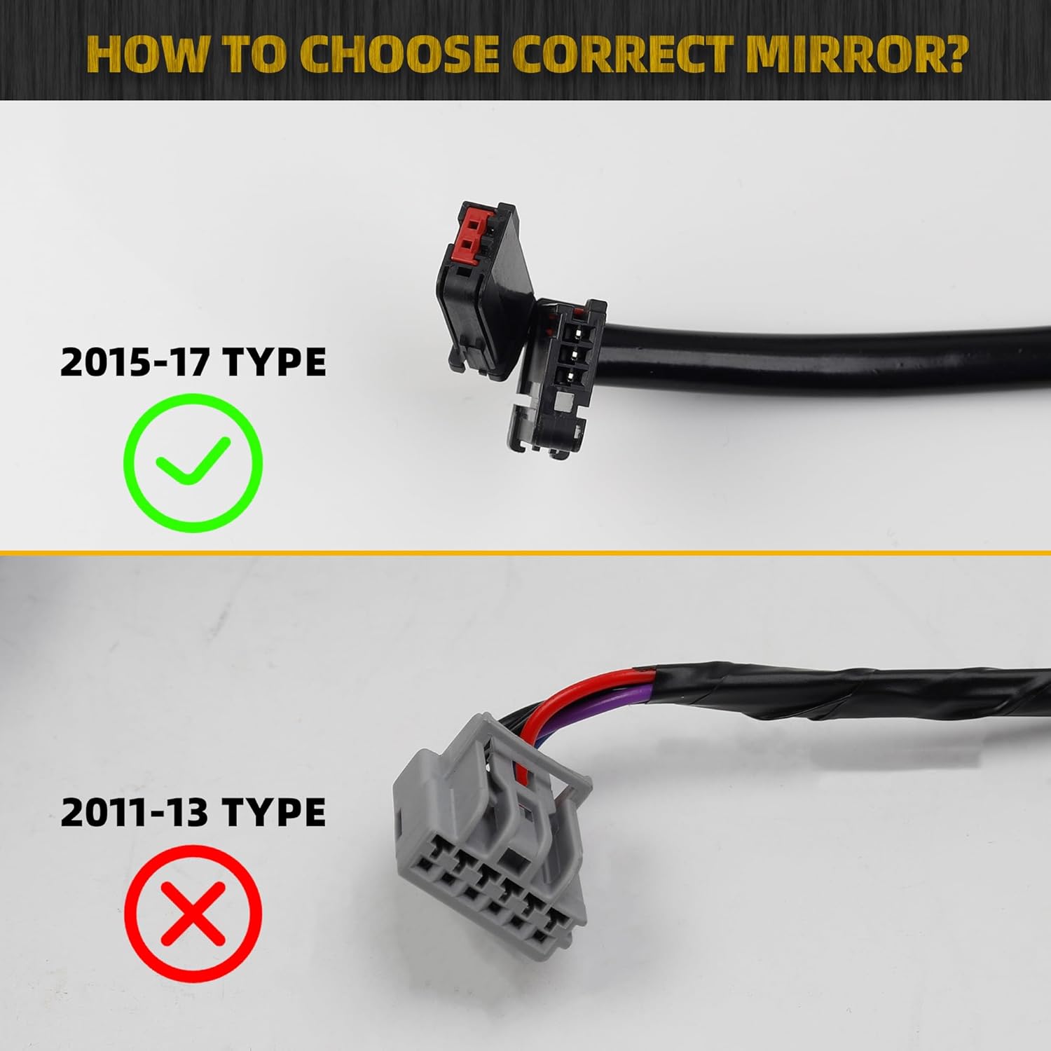 Dasbecan Left Driver Side Mirror Compatible with 2015 2016 2017 Jeep Wrangler JK Power Heated Manual Folding Door Mirrors ‎Textured Black Replaces#CH1320390 68249847AD 68125585AA (5 Pins)