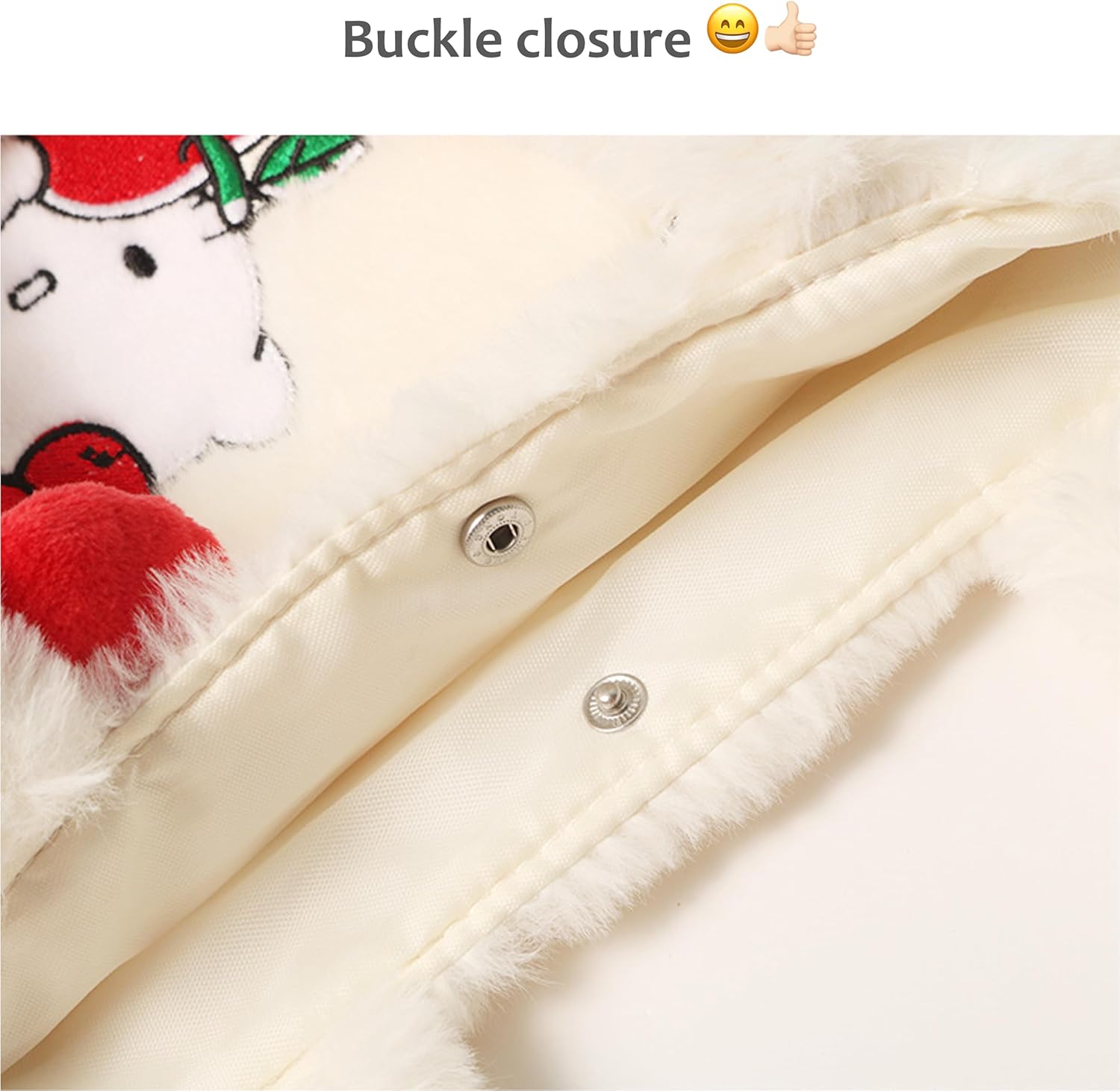 Hello Kitty Embroidered Plush Tote Bag with Strap