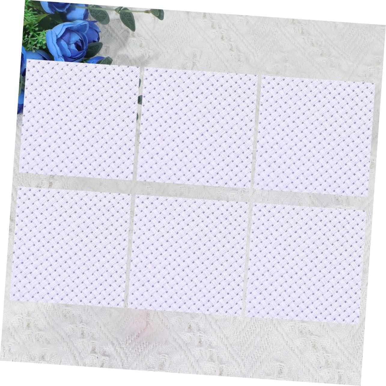 Angoily 6pcs Cross-Stitch Fabric DIY Embroidery Craft Cloth Embroidery Fabric Squares