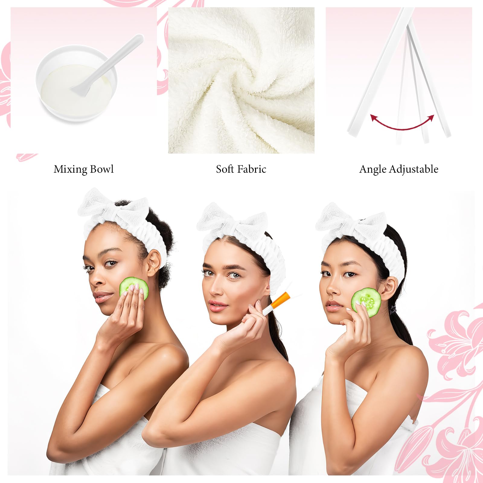 Set di 42 accessori per feste termali per ragazze, 6 set di bomboniere per pigiama party, include ciotole trasparenti, specchi, fasce per capelli, ciotole per maschere per il viso, spazzole in