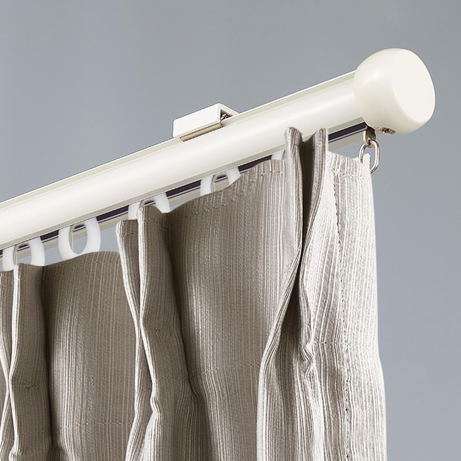 Tringle à rideaux robuste à voie unique de 3,6 m – Tringle à rideaux en aluminium avec poulies améliorées pour une installation facile – Idéale pour plusieurs scènes – Finition blanche
