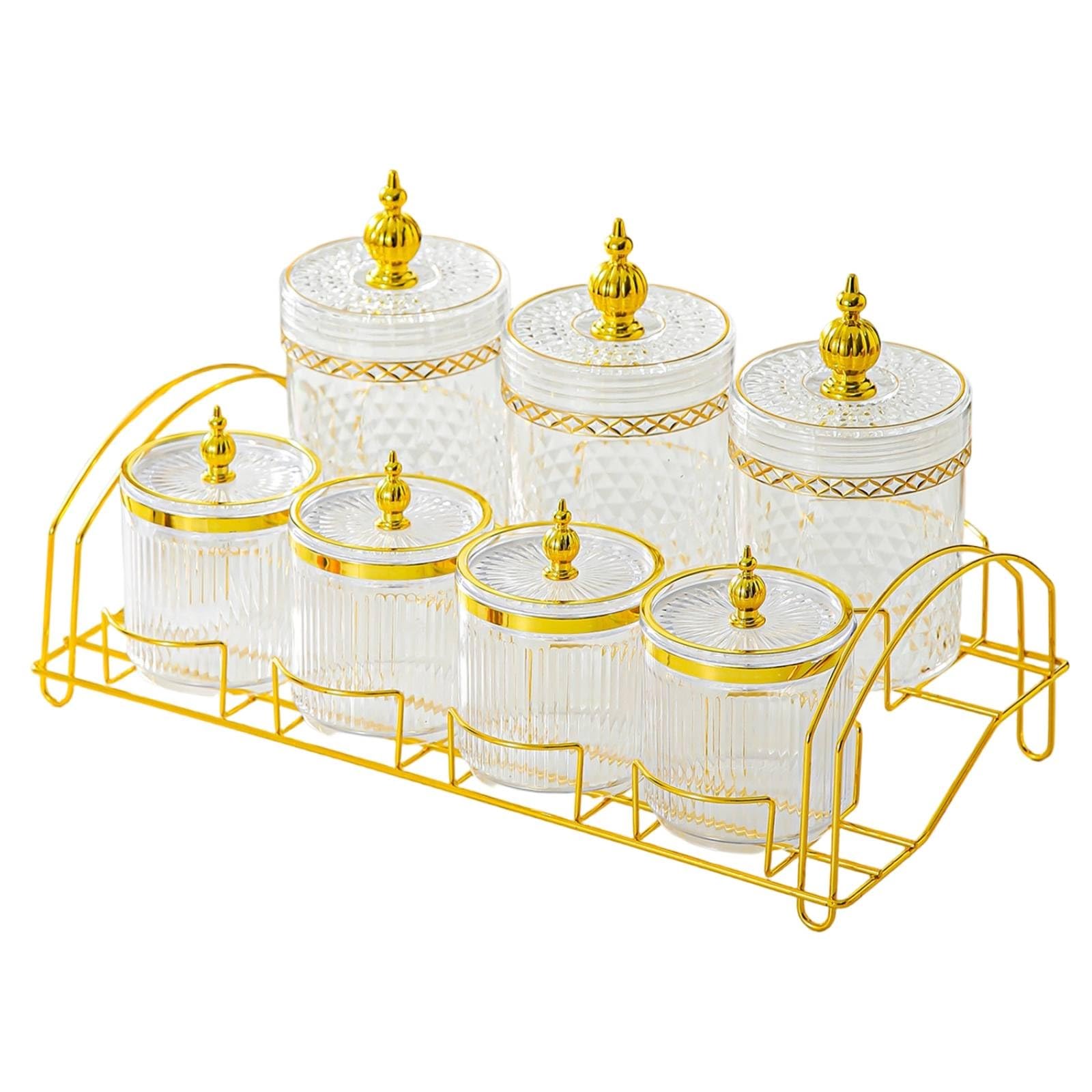 Vorratsdose Luftdicht Vorratsbehälter Lebensmittelbehälter Aufbewahrungsdose Frischhaltedose mit Dichtem Deckel Und Griff Dekoratives Design mit, Transparent, Tower Bead
