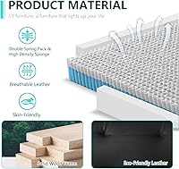 Vista 5 de Sofá seccional de cuero negro, juego de muebles de sala de estar, juego de 2 piezas de sofá moderno para sala de estar, apartamento, oficina, negro#1