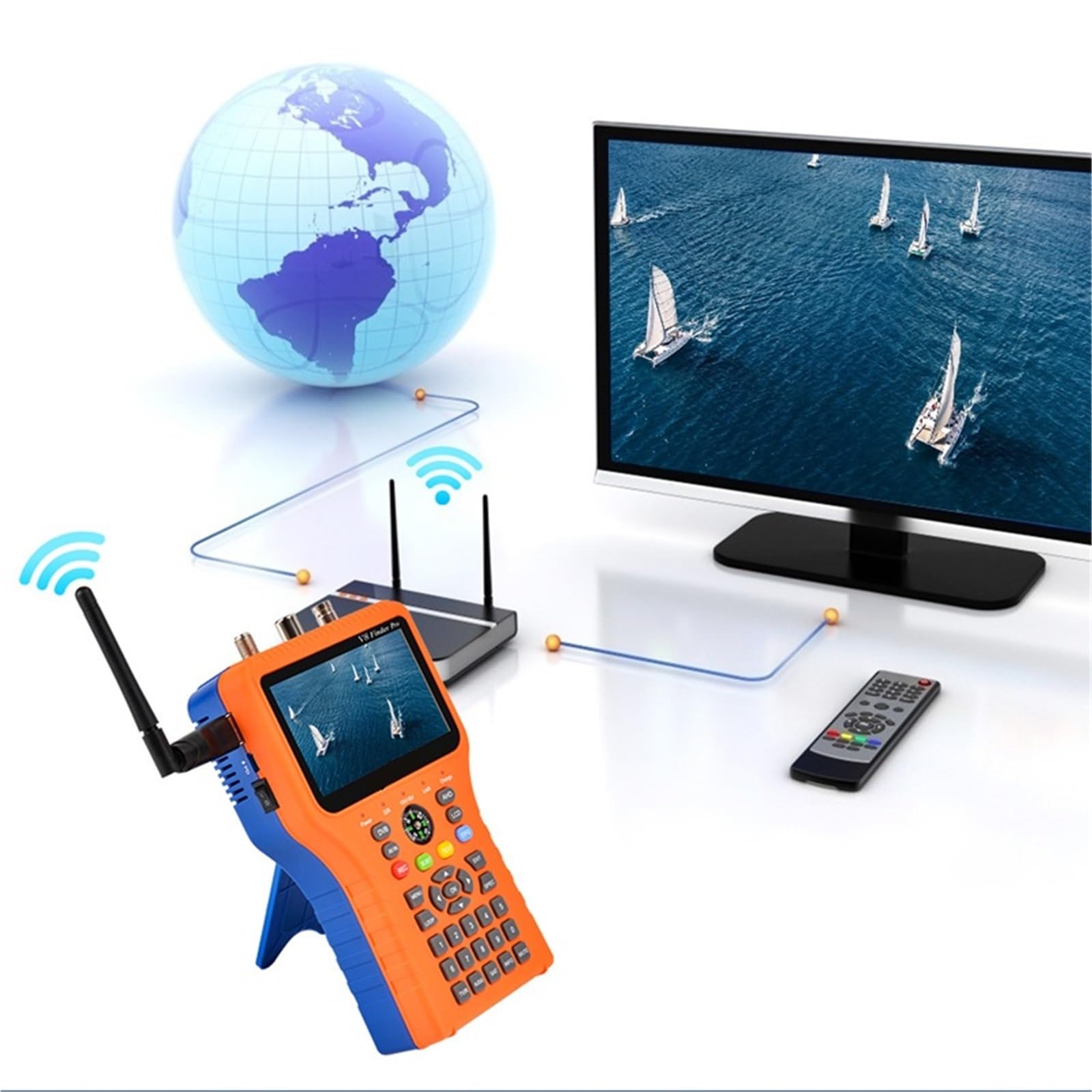 Buscador de señal satelital, V8 Finder Pro 2 Medidor De Señal Satelital DVB-S2X/S2/S/T2/T/C AHD H.265