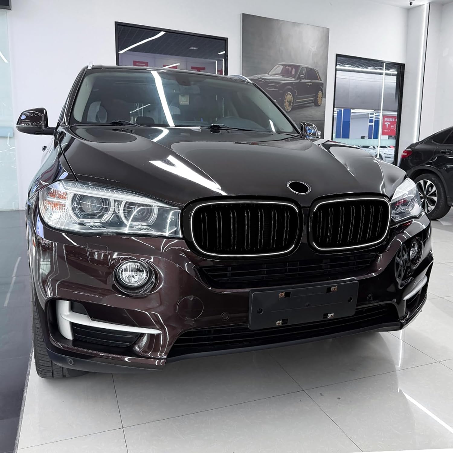 Front Kidney Grille With Light For BMW X5 F15 X6 F16 2014-2018