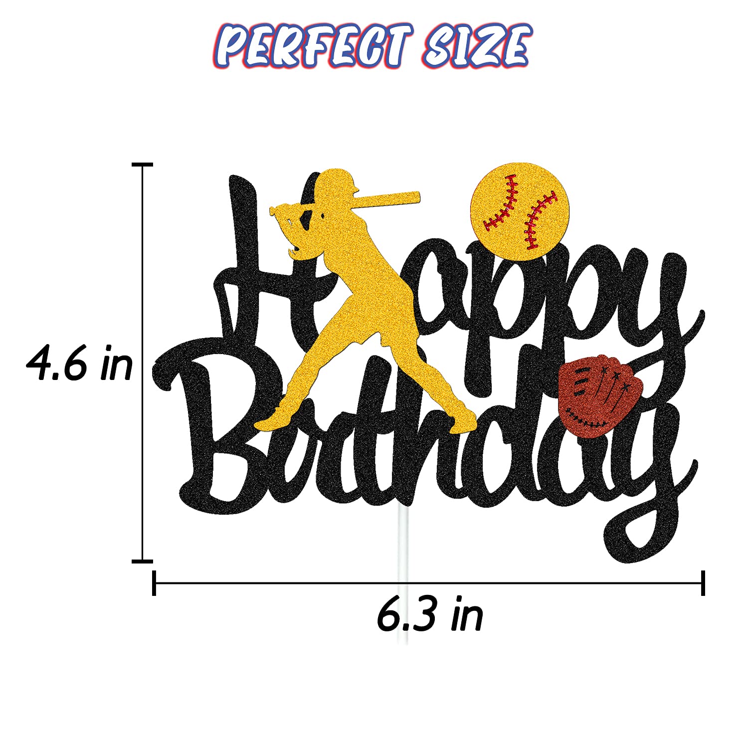 Ohiviaaa Softball Cake Topper,Baseball Cake Topper for Girl Boy Birthday Party Girl's Softball Pitcher Cake Decor