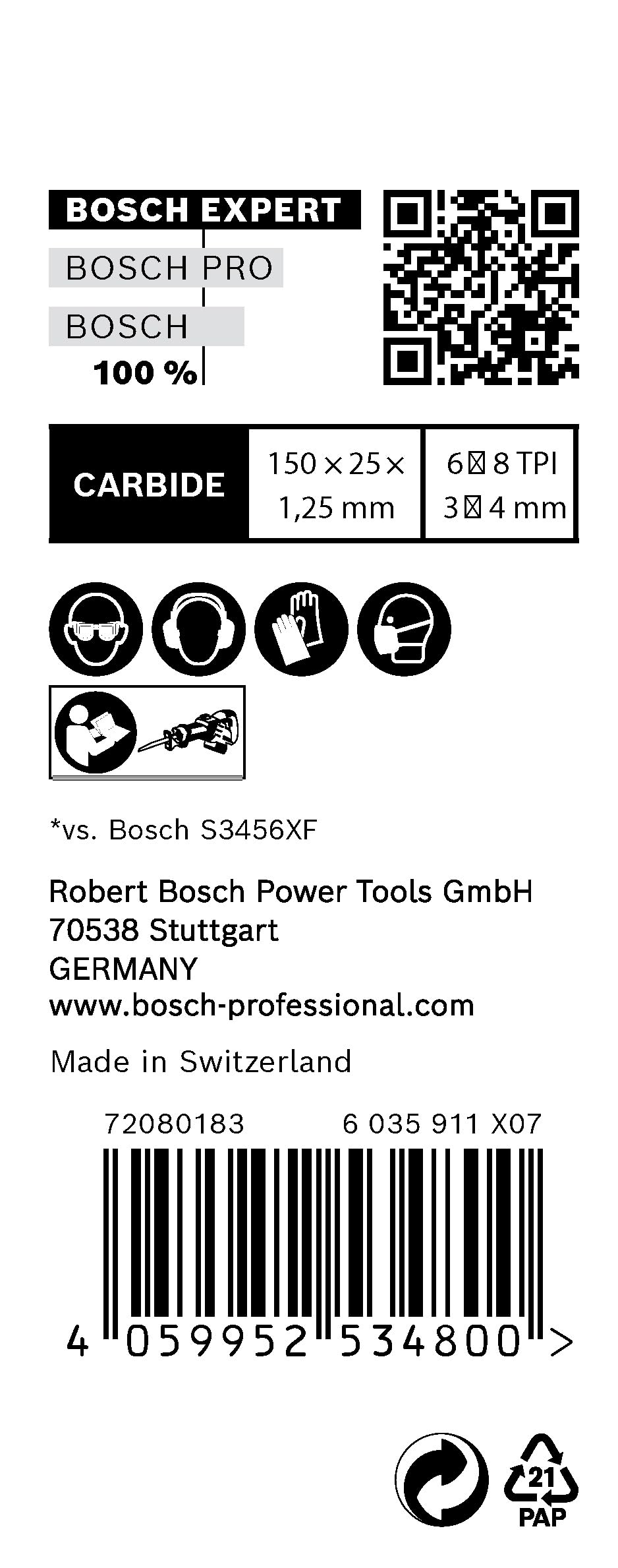 Bosch Professional 10x Lames de scie sabre Expert `Multi Material` S 956 XHM (pour Fonte, Longueur 150 mm, Accessoires Scie sabre)