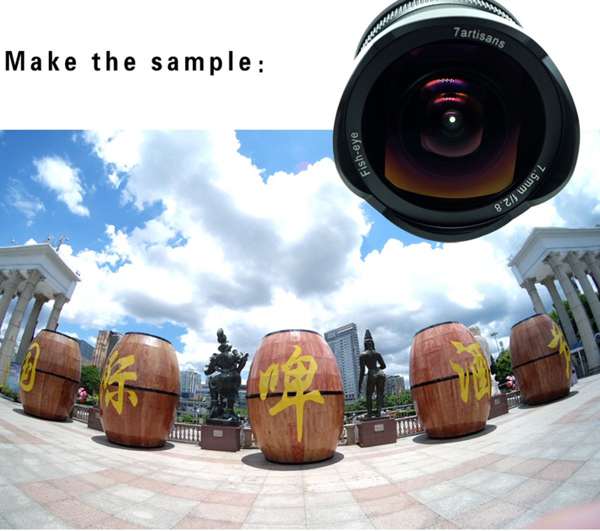 7職人7.5?MM f2?. 8?APS - Cサイズ手動魚眼レンズレンズfor Sony EMOUNTカメラ保護レンズキャップ、取り外し可能なレンズフード付き???ブラック Amazon.co.jp: 7職人7.5 MM f2 . 8 APS - Cサイズ手動魚眼レンズ