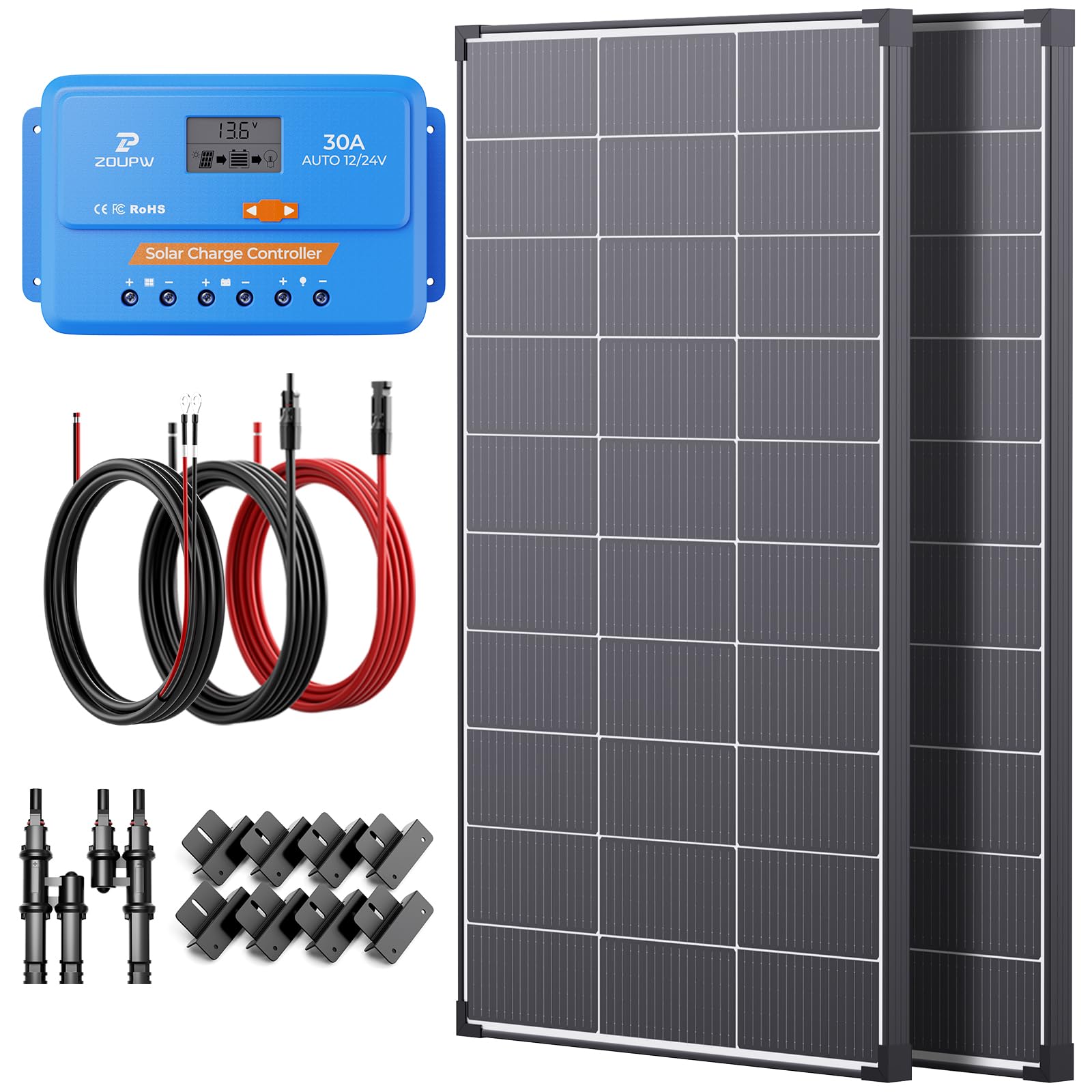 ZOUPW 220 Watt Solar Panel Kit