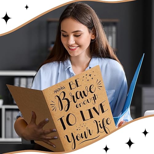 Miniatura 6 de Sherr Paquete de 24 carpetas inspiradoras de 2 bolsillos, carpetas decorativas de bolsillo para archivos, portapapeles de tamaño carta motivacional