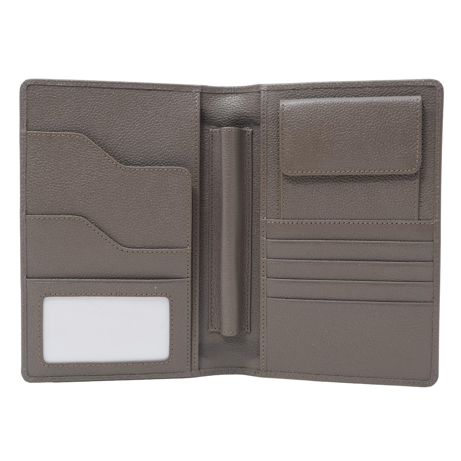 Premium Floater Leather Passport Holder for Men and Women Pebbled Finish Scratch Resistant Durable Travel Wallet Genuine Leather Organizer Gray-image-32