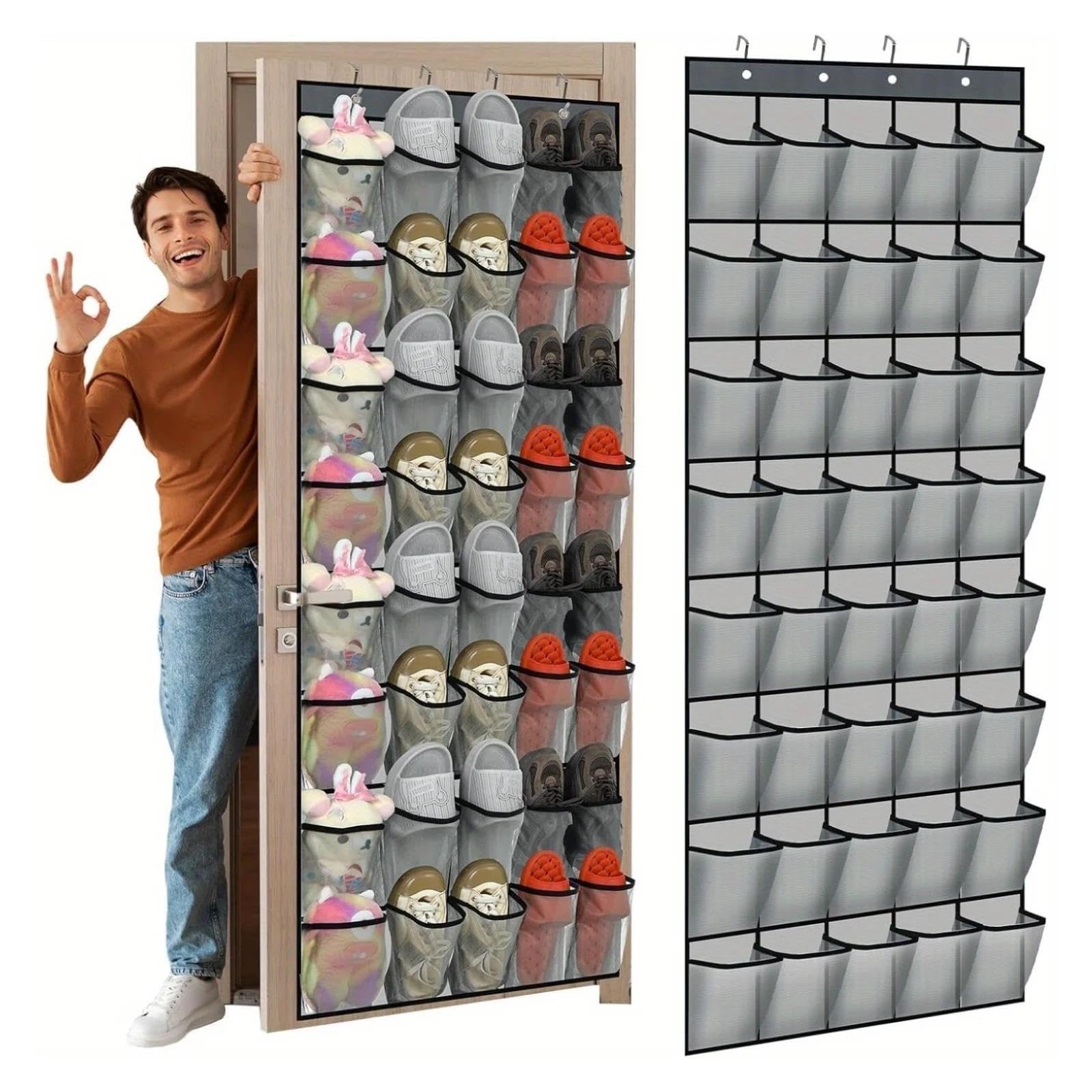 Organizador de zapatos con 40 bolsillos sobre la puerta