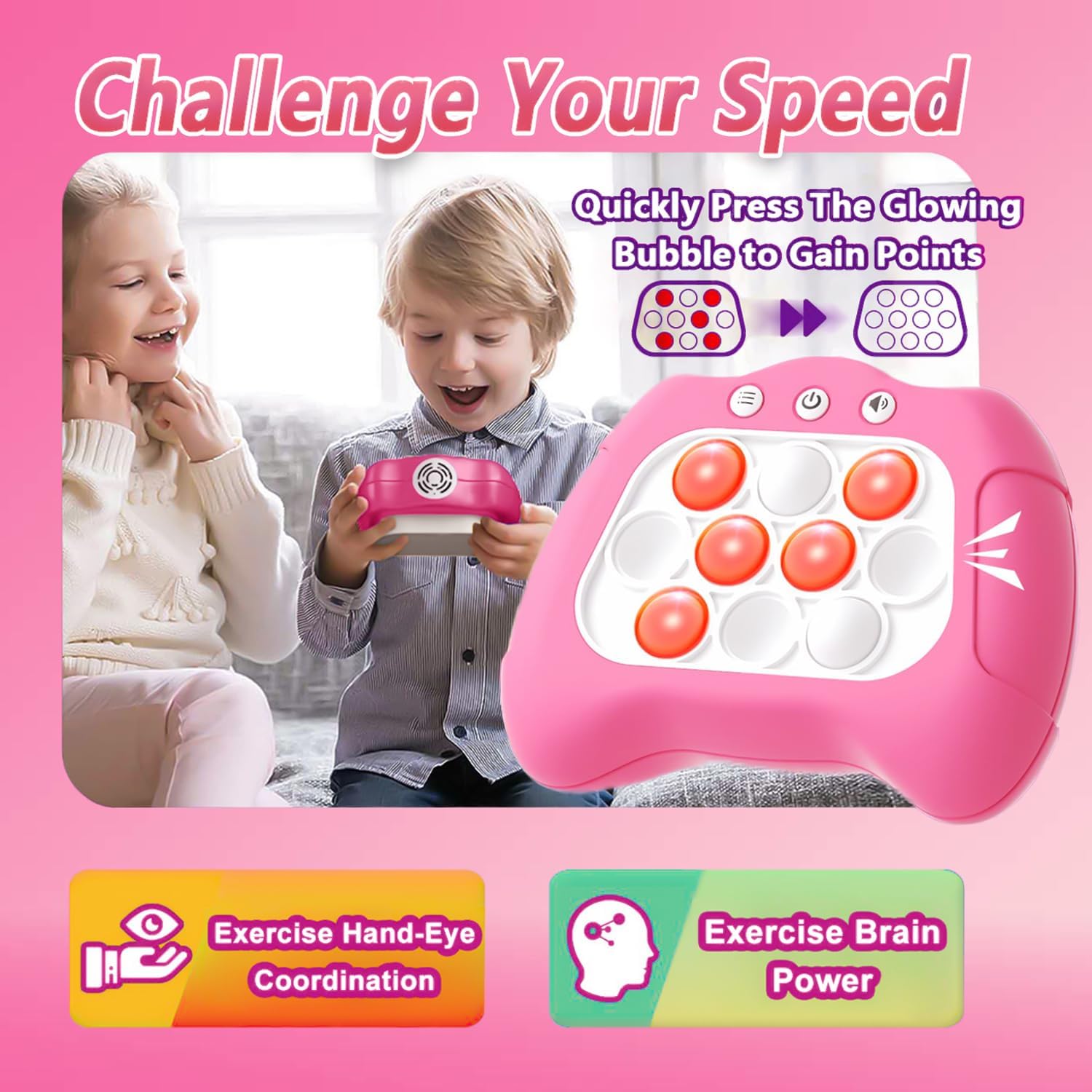 Quick Push Dance Game – Pop Électronique Portable – 3 Modes – 24 Musiques – Fidget Anti-Stress – Enfant Adulte