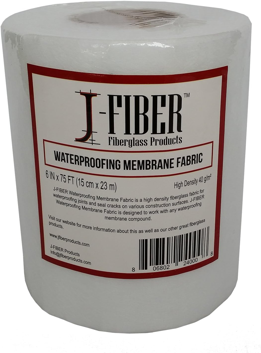 JFiber High Density Fiberglass Waterproofing Membrane Fabric 6" X 75