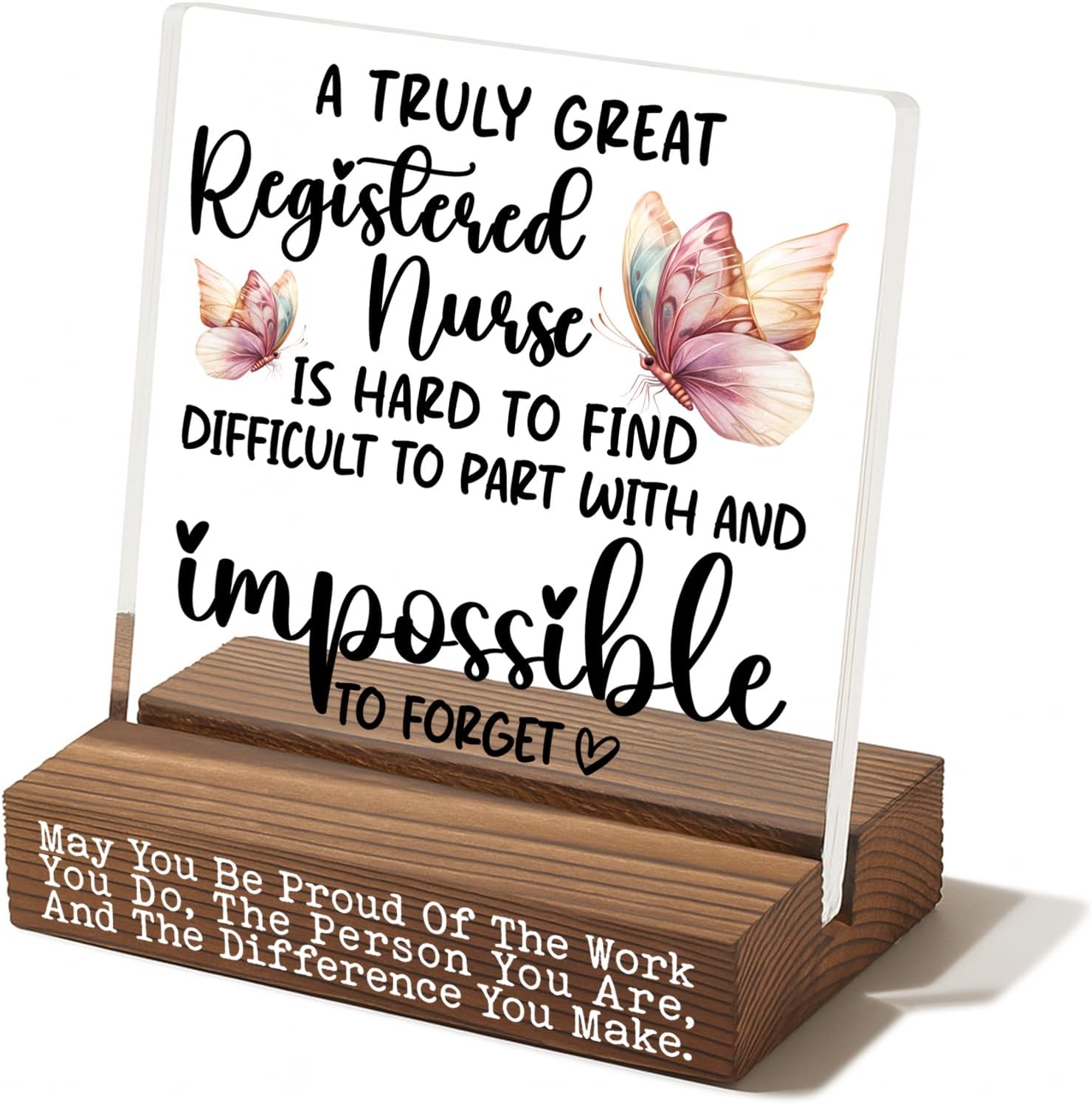 Registered Nurse Appreciation Gift for Women Men, Thank You Encouragement Desk Decorative Sign, Office Decor Plaque for Nurse Week Graduation New Job EC444