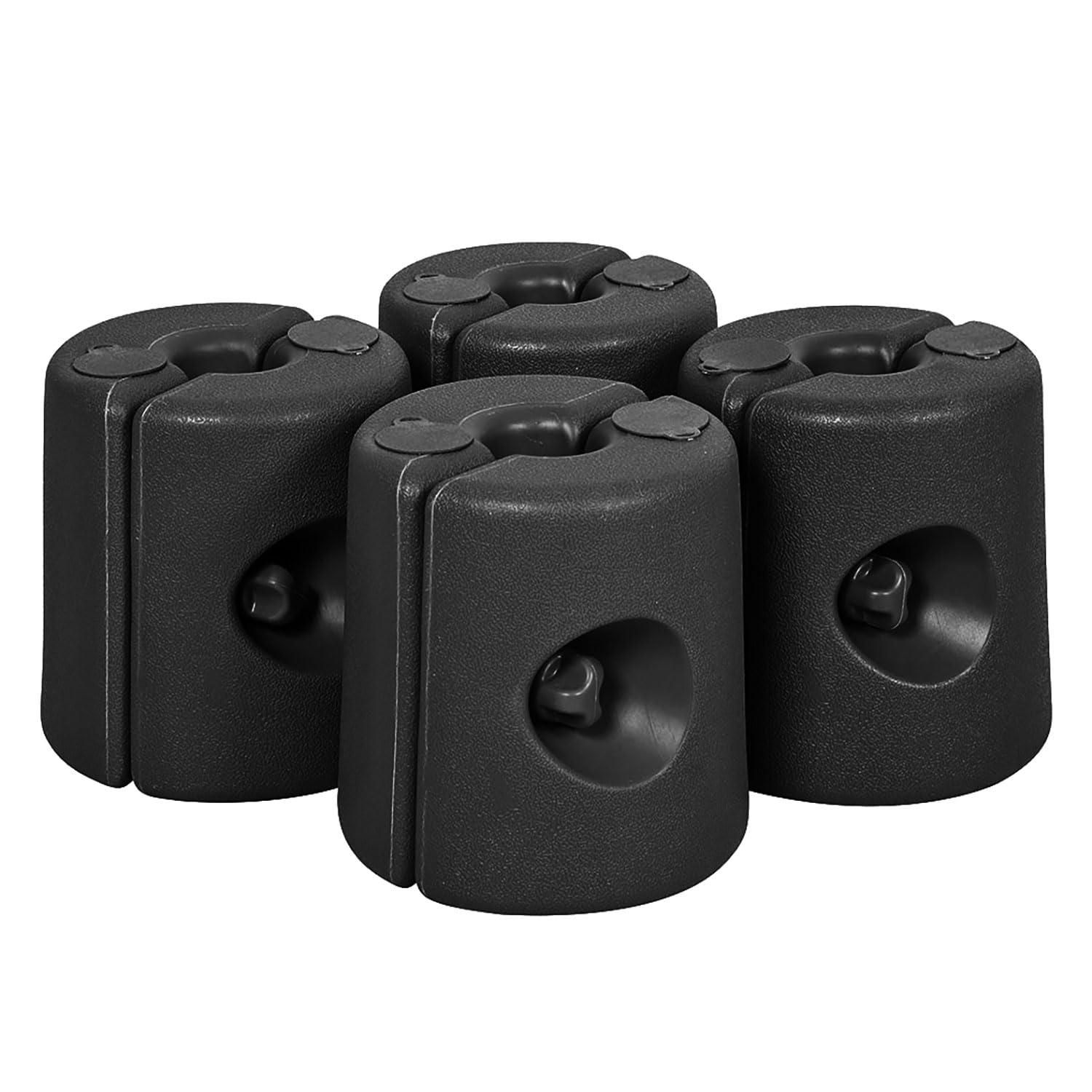 LIVHOME Gazebo Weights | Set of 8 | Gazebo Leg Weights Fill with Sand or Water | Pole Anchor for Outdoor/Garden Gazebos, Marquees, Market Stalls, Party Tents | Weather Resistant Plastic | Black