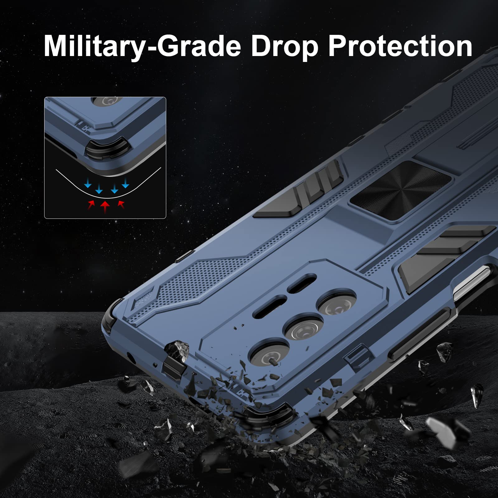 Funda para Xiaomi Redmi Note 15 Pro 5G, Carcasa Antigolpes con Soporte anular metálico, Case Protectora de Grado Militar, Azul — view 128