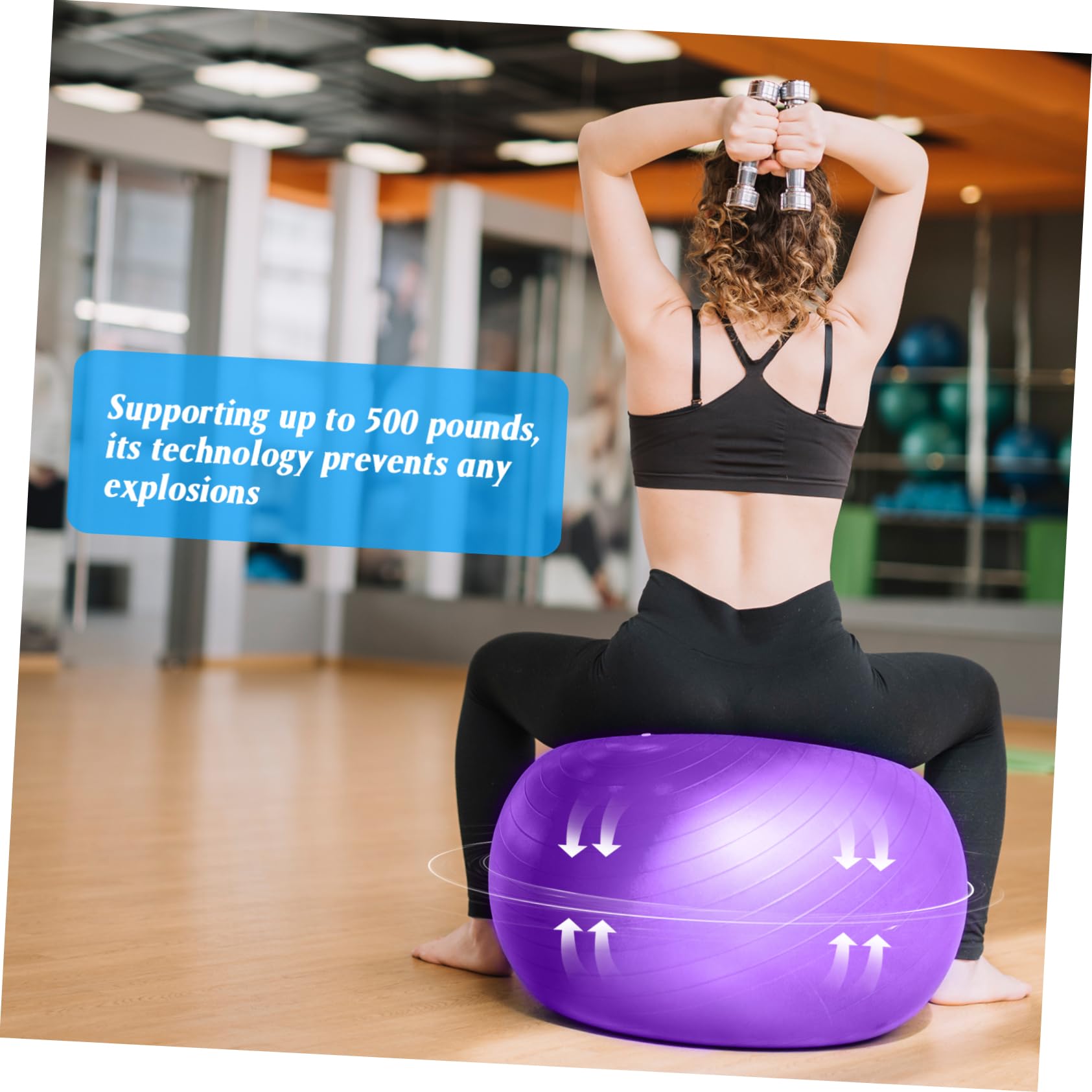 Pelota de Yoga Ejercicio Pelota de Estabilidad para Pilates con Inflador para Gimnasio y Hogar Reutilizable