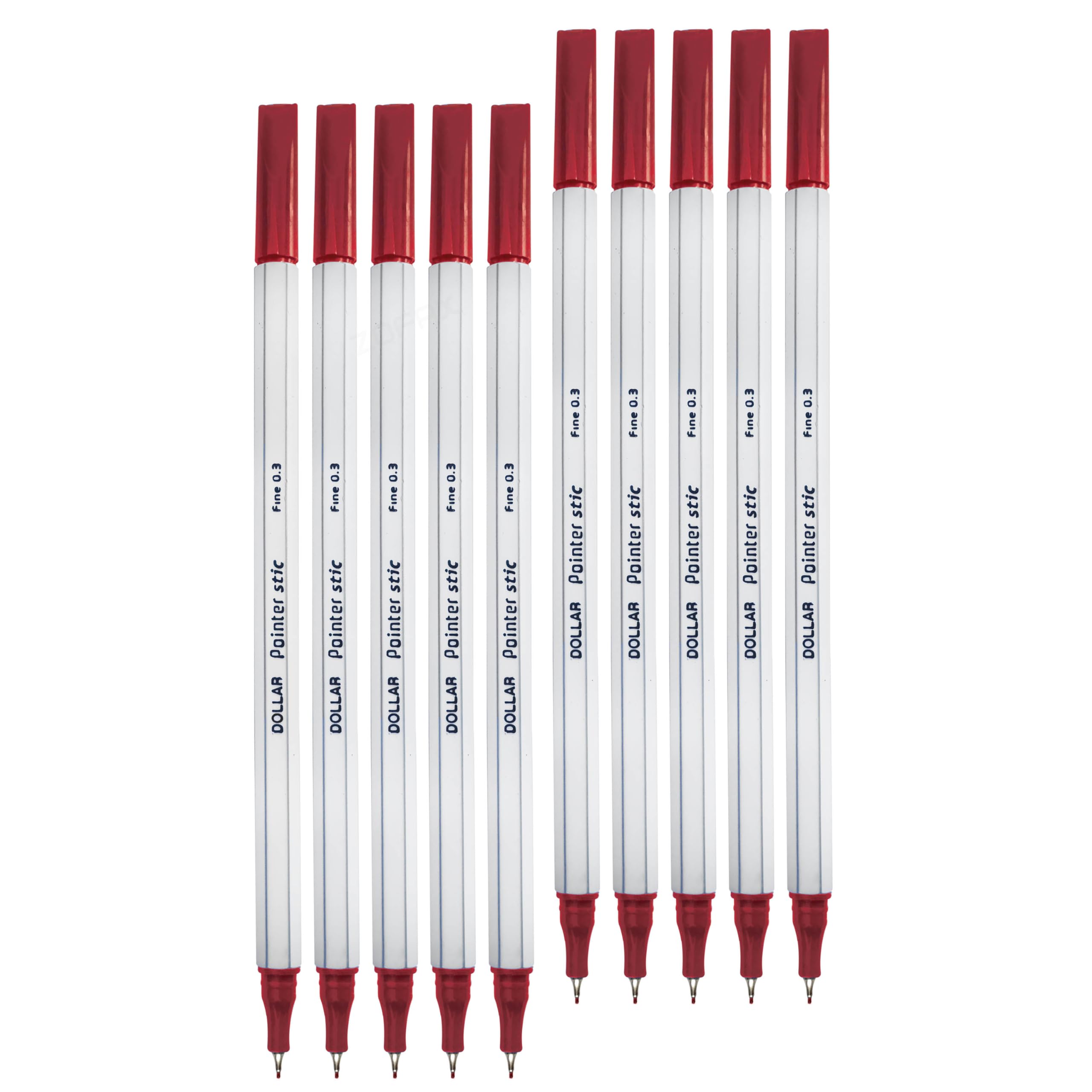 DOLLAR XFine Fineliner Pens, RED, Ultra Fine Point (0.3mm), Pack of 20, Ideal for Artists Architects Technical Drawing Handwriting Calligraphy Sketching Illustrations