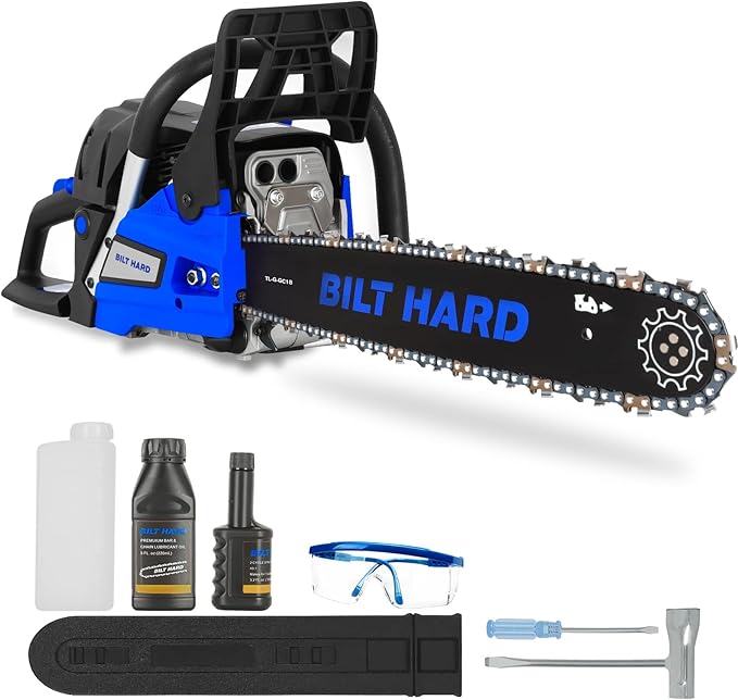 BILT HARD Gas Chainsaw 18 inch, 2Cycle Gasoline Chain Saw
