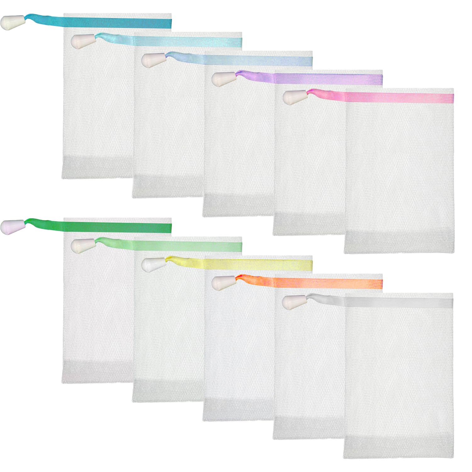 Whiffkitch Set Da 5 Sacchetti Portasapone In Cotone E Rete – Esfolianti E Risparmiosi Con Anello Per Appendere, Ideali Per Doccia E Viaggio - 2