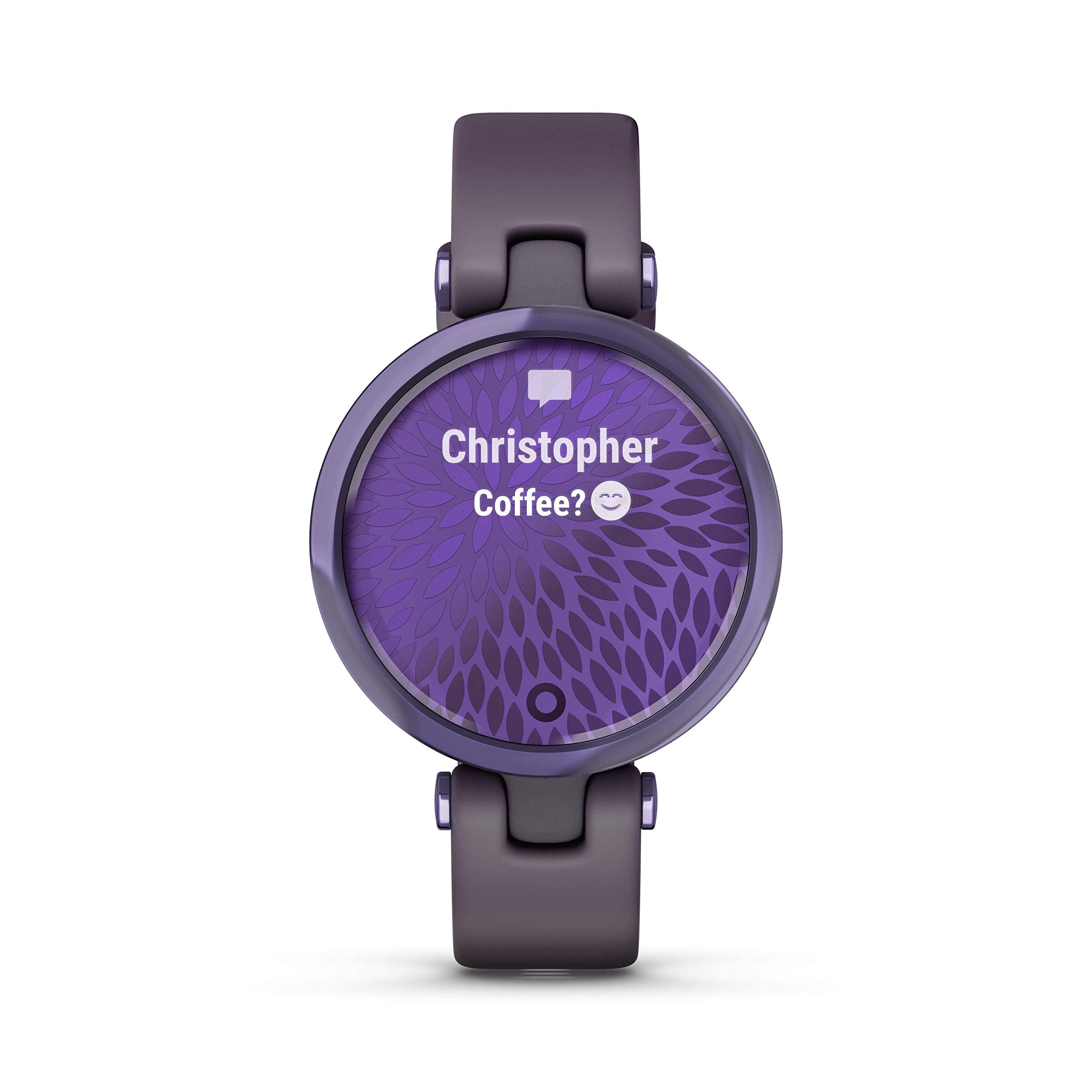 Garmin Lily Sport Montre connectée Femmes Suivi Forme santé Autonomie Longue durée Deep Orchid Bracelet Violet foncé Cadran 34 mm