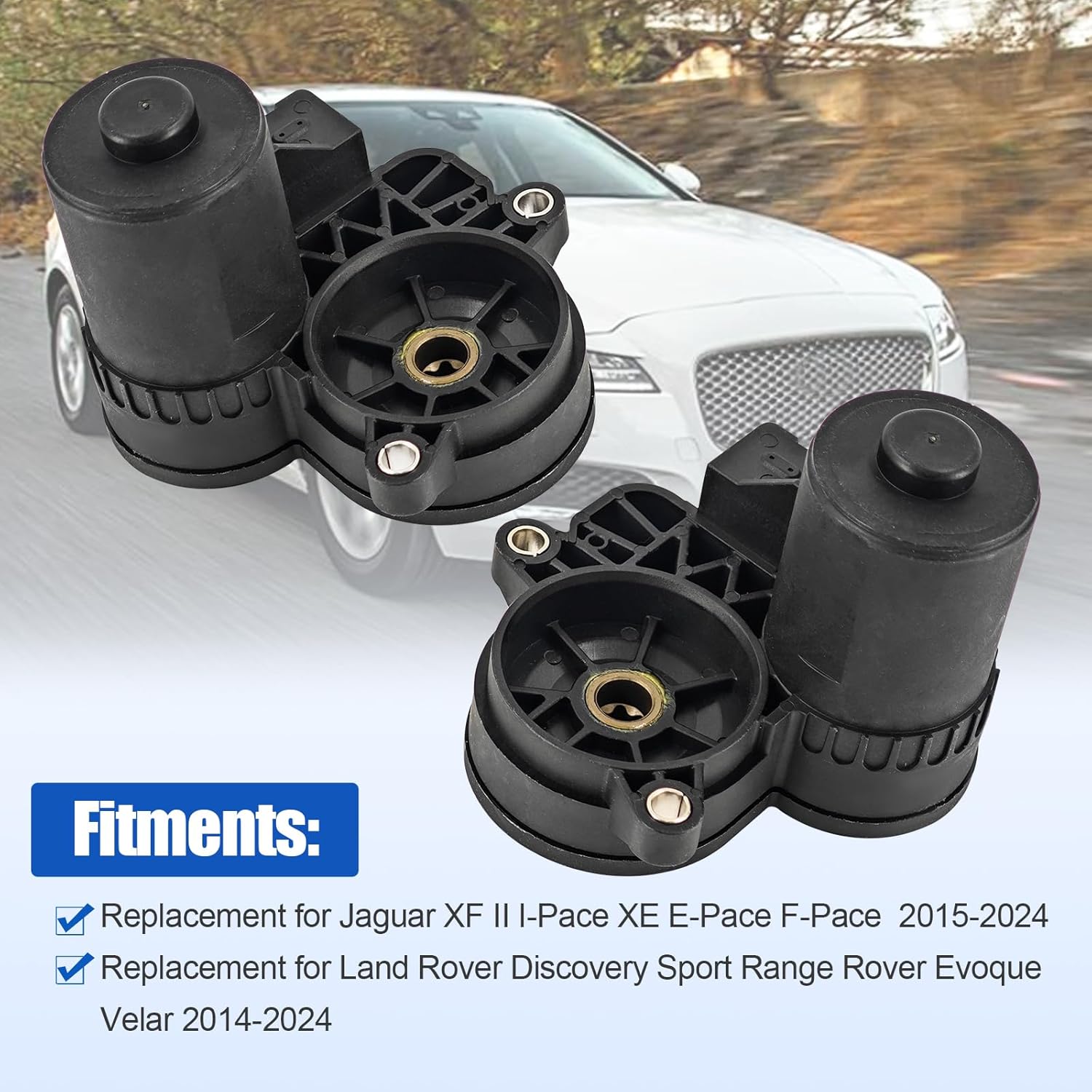 Rear Left & Right Parking Brake Actuator Motor Replacement for Jaguar XF II I-Pace XE E-Pace F-Pace Replacement for Land Rover Discovery Sport Range Rover Evoque Velar, LR061382 LR061386