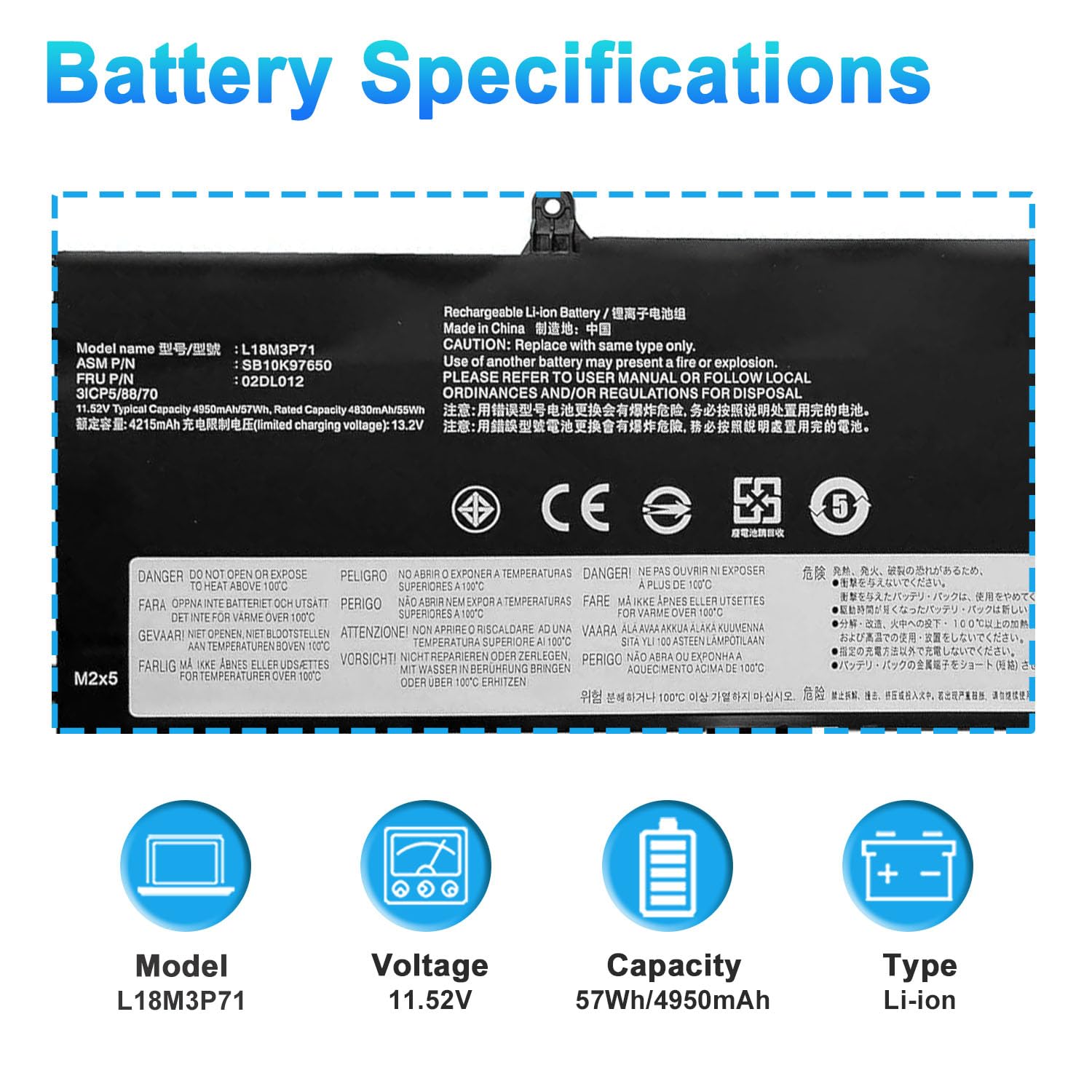 MB L×3・マリン・エコテ◼︎計5点 Amazon.com: BOWEIRUI L18M3P71 L18L3P71 L18S3P71 Laptop Battery