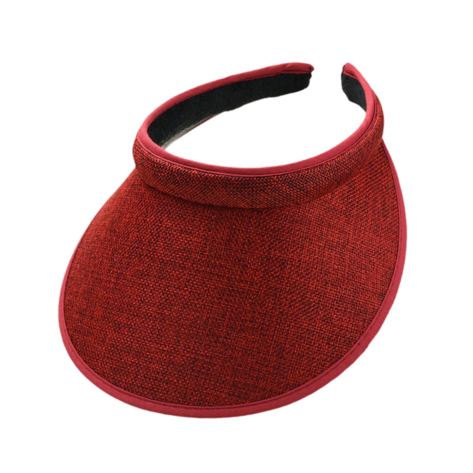 MERISHOPP®Sun Visor Hat Comfortable Lightweight Clip on Visor for Tennis Beach Cycling Dark Red|Clothing, Shoes & Accessories|Womens Accessories|Hats-image-24