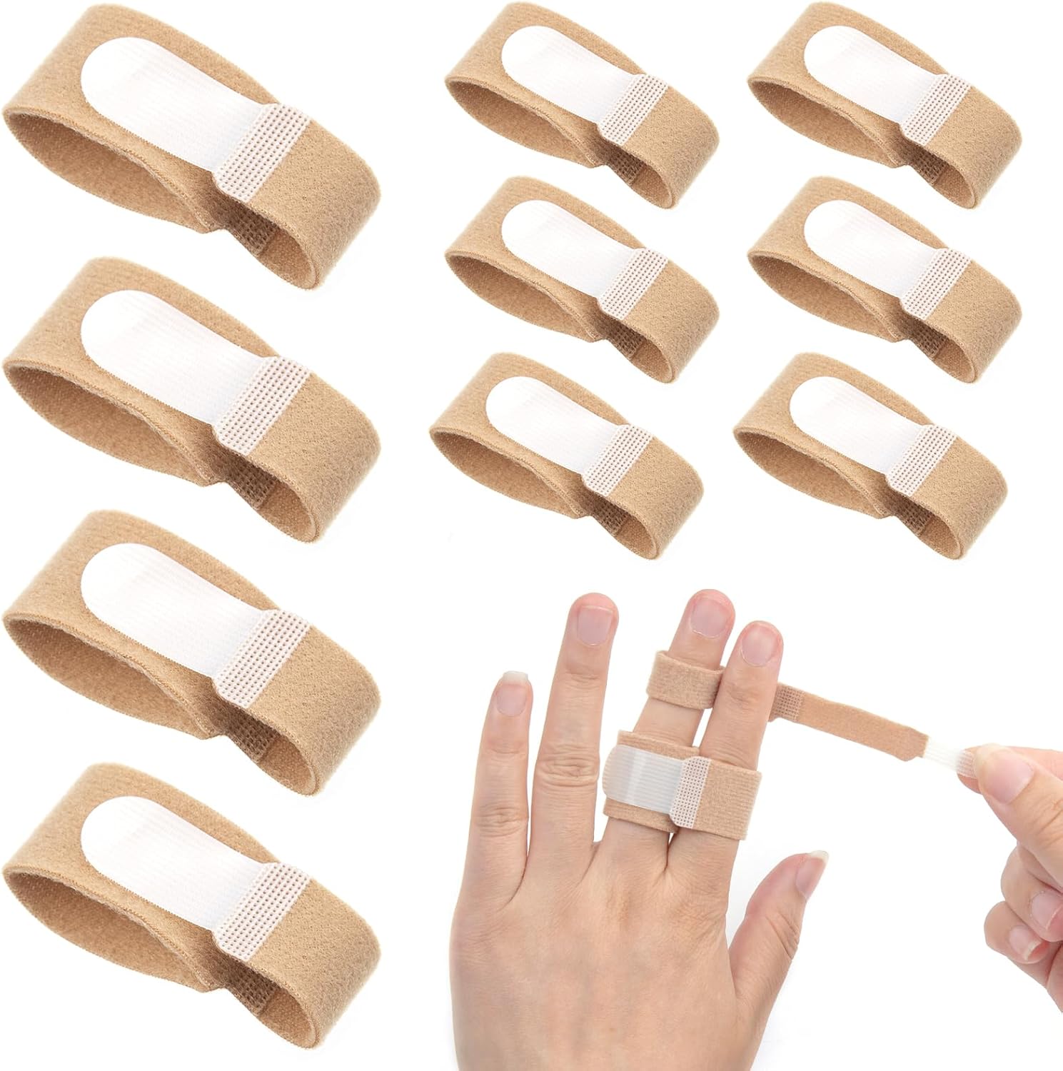 10Pcs Finger Splints, Medically Approved Finger Tape Finger Buddy Wraps
