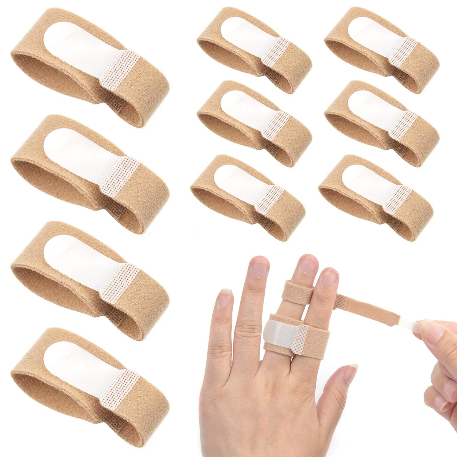 10Pcs Finger Splints, Medically Approved Finger Tape Finger Buddy Wraps