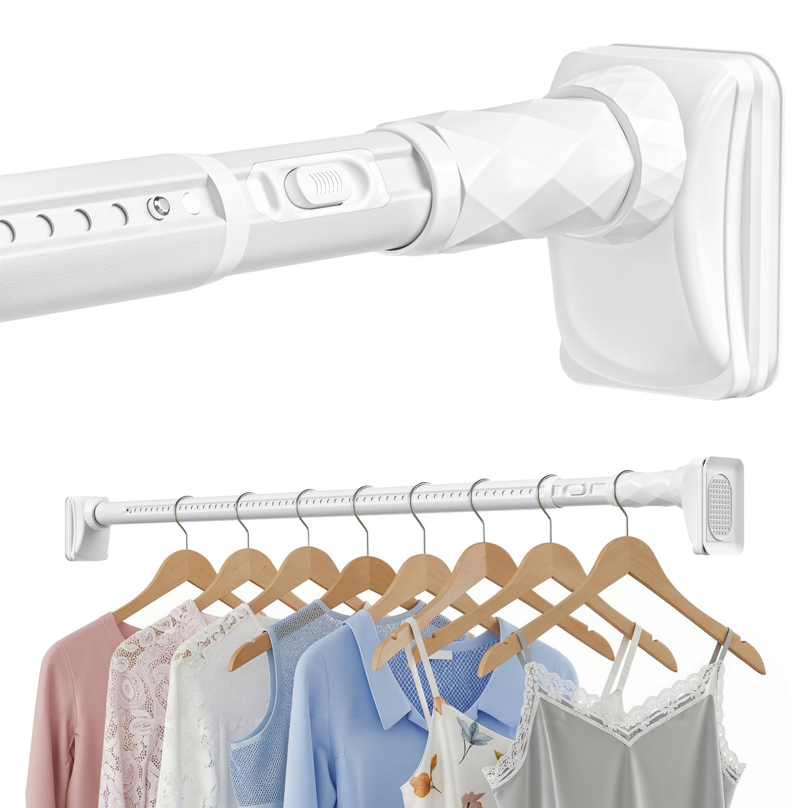 White Closet Rods For Hanging Clothes,41-126 In heavy duty tension rod