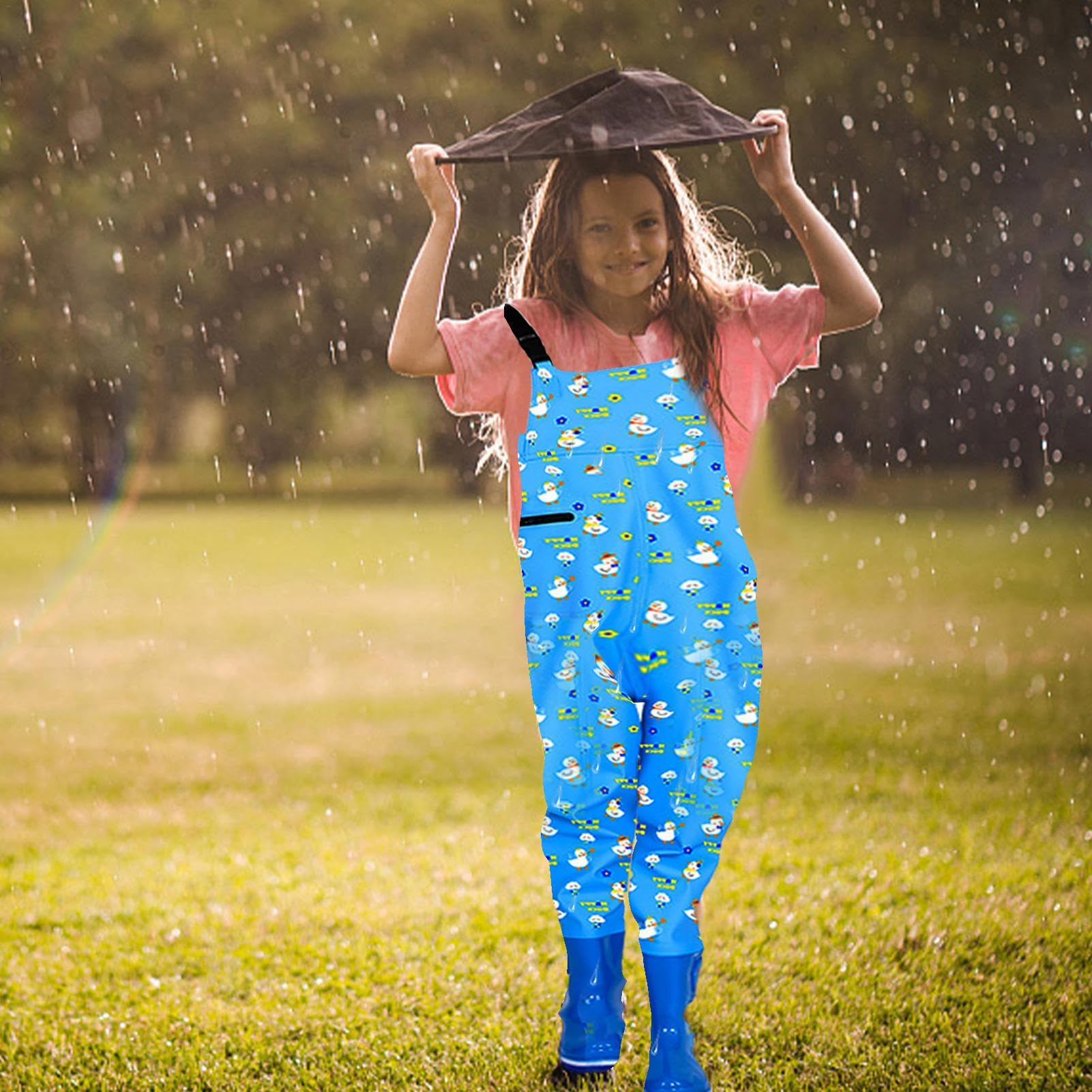 Wathose Kinder Mit Stiefel - Wasserdichte Matschhose Für Jungen & Mädchen | Rutschfeste Sohle