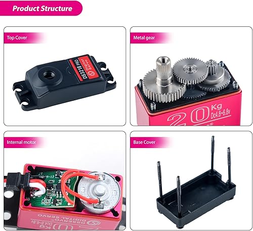 Miniatura 6 de 2 unids DS3218 PRO 44.1 lbs actualización Rc dirección digital servo alto par completo Metal Gear Motores servidor para Rc Funs 18 110 112 escala