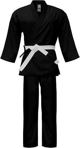 Ultimate - Uniforme de karate de peso medio para niños y adultos, unisex, juego completo con cinturón blanco gratis