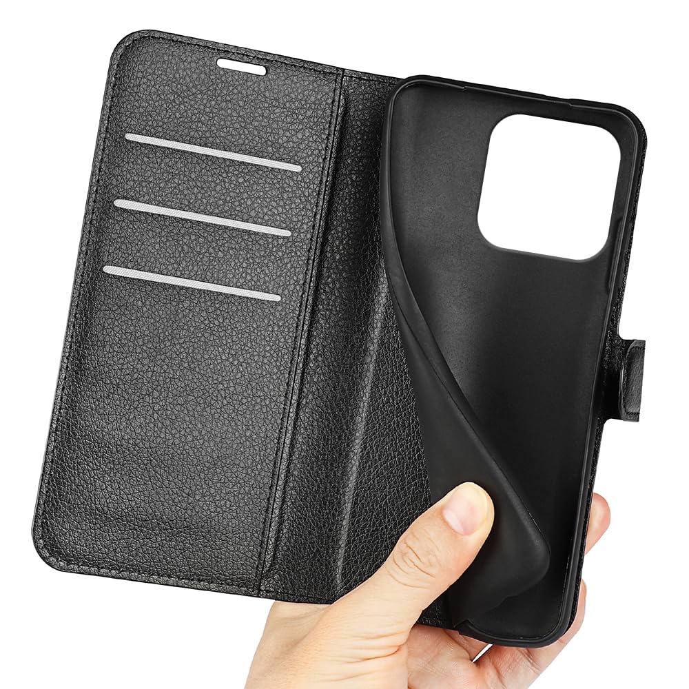 Etui do Motorola Edge 60 Fusion, wysokiej jakości skórzane etui portfelowe z klapką z silikonowym zderzakiem [podpórka] [uchwyt na karty] [klamra magnetyczna] etui na książki skórka do Motorola