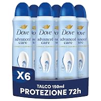 Dove Deodorante Spray Advanced Care Talco, con Formula Idratante e Delicata sulla Pelle
