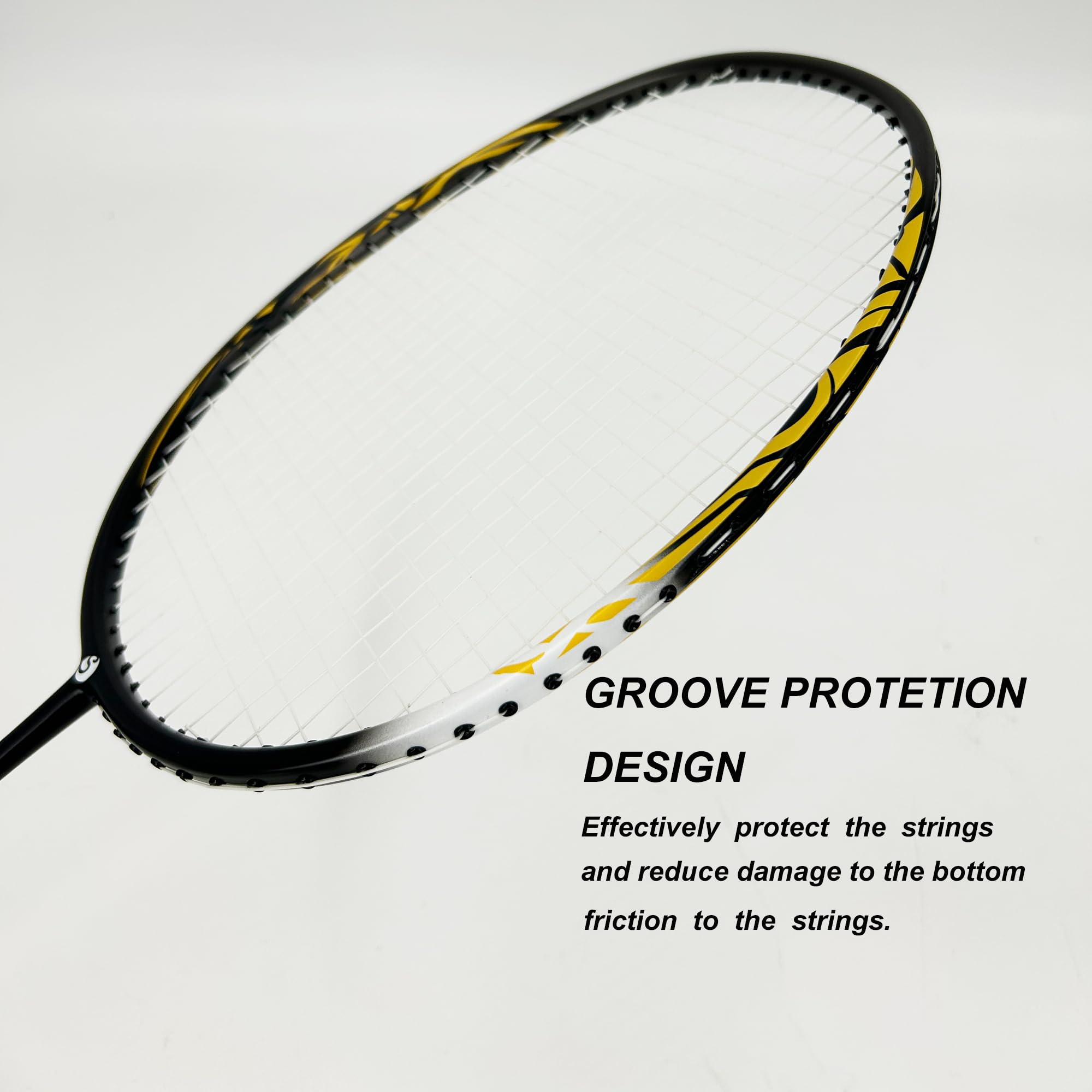 Senston Raquette de Badminton N80, Raquette Badminton Professionnel, Unisexe, Équilibrée en Tête, pour Débutants et Confirmés